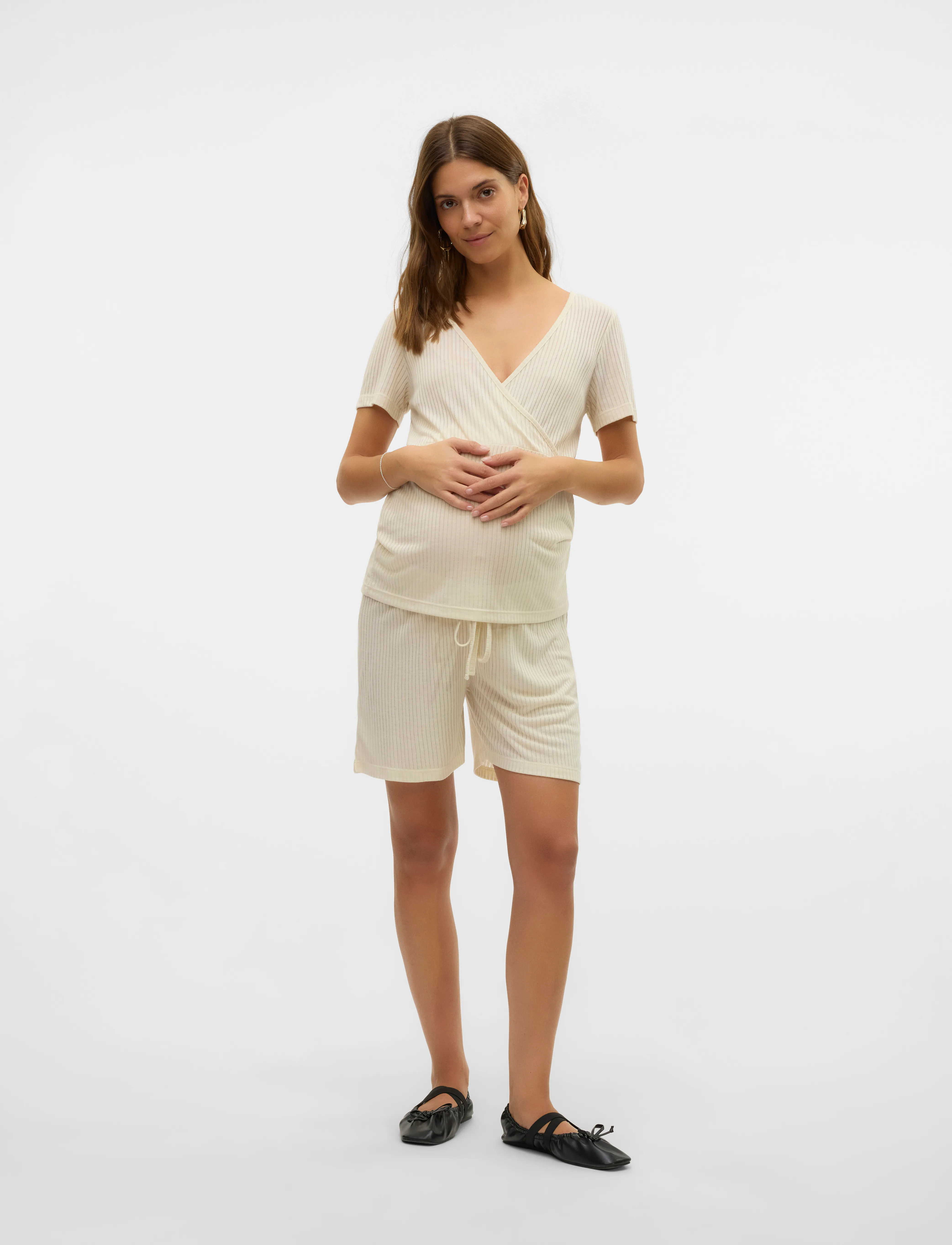 Mamalicious - MLPANSY LIA SS JRS  PYJAMAS SET 2F - laveste priser - birch - 4