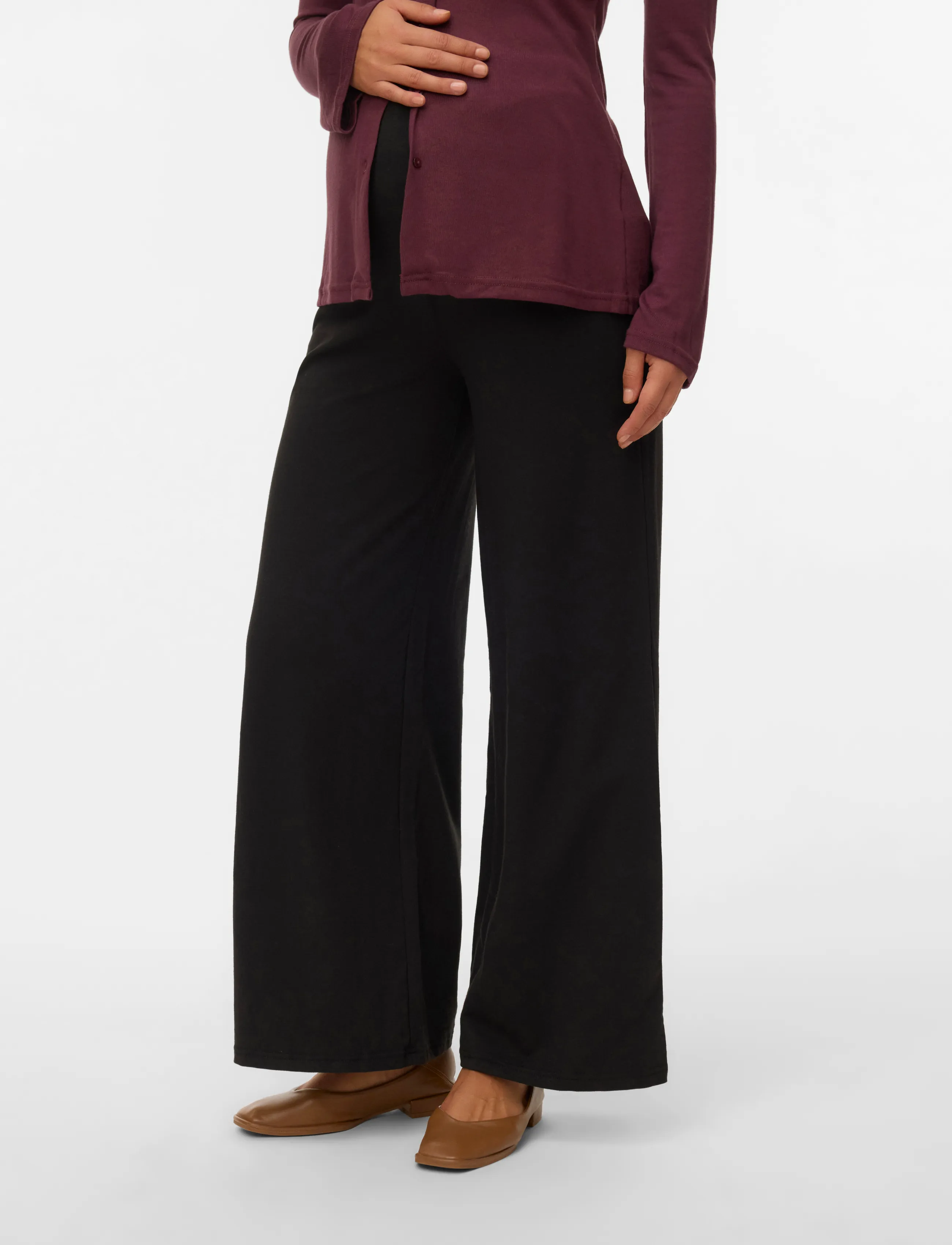 Mamalicious MLAMILA WIDE JRS PANTS HW NOOS - Til Mor - BLACK / black