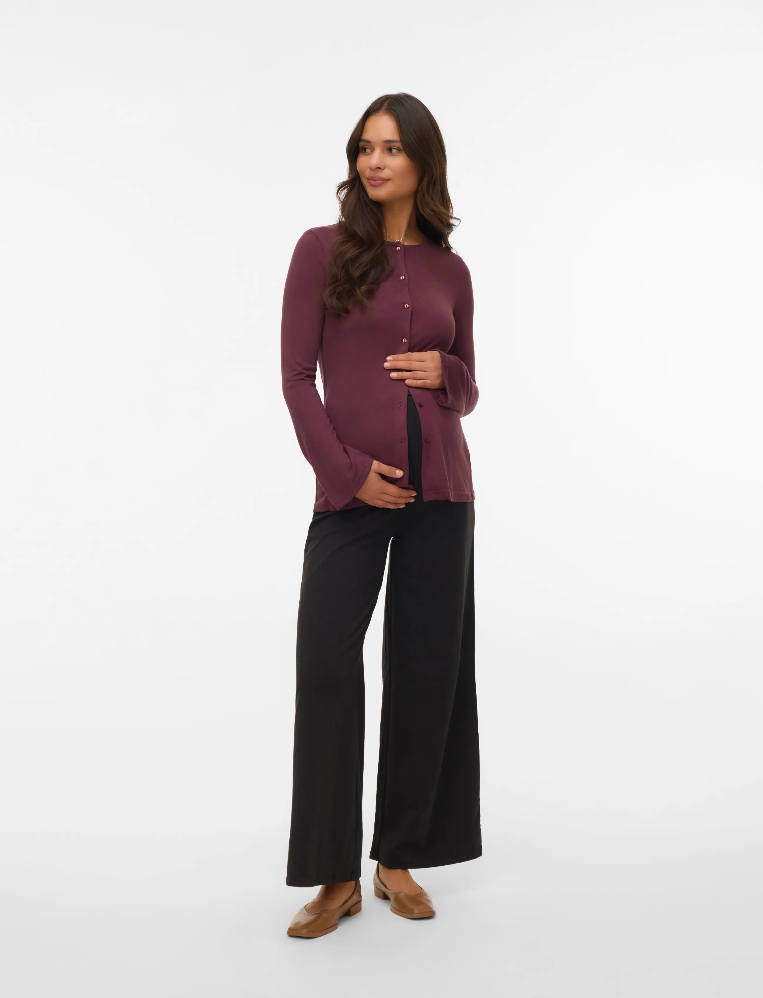 Mamalicious - MLAMILA WIDE JRS PANTS HW NOOS - underdele - black - 3