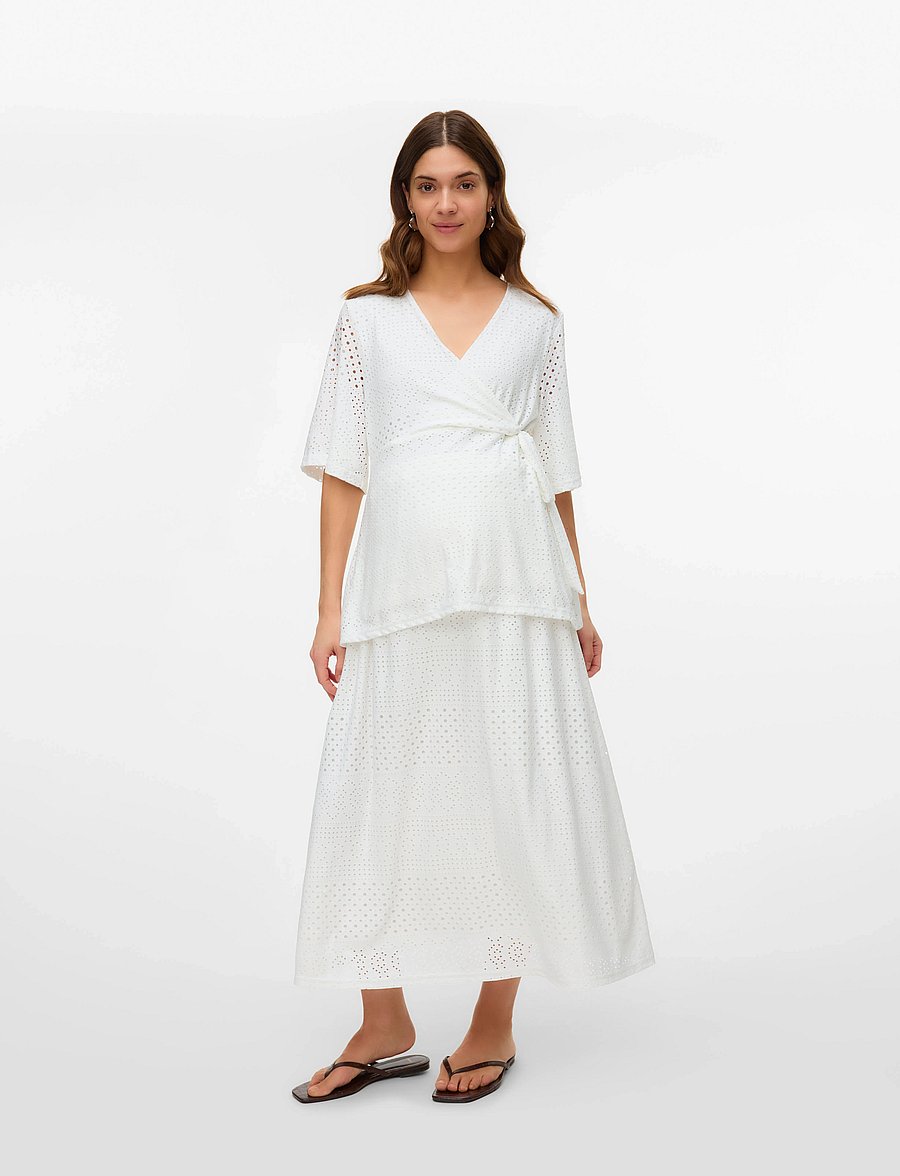 Mamalicious - MLANGIA JRS MIDI SKIRT HW - nederdelar - snow white - 0