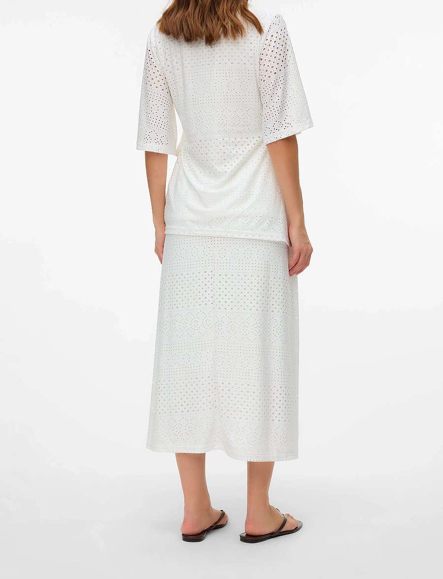 Mamalicious - MLANGIA JRS MIDI SKIRT HW - nederdelar - snow white - 2
