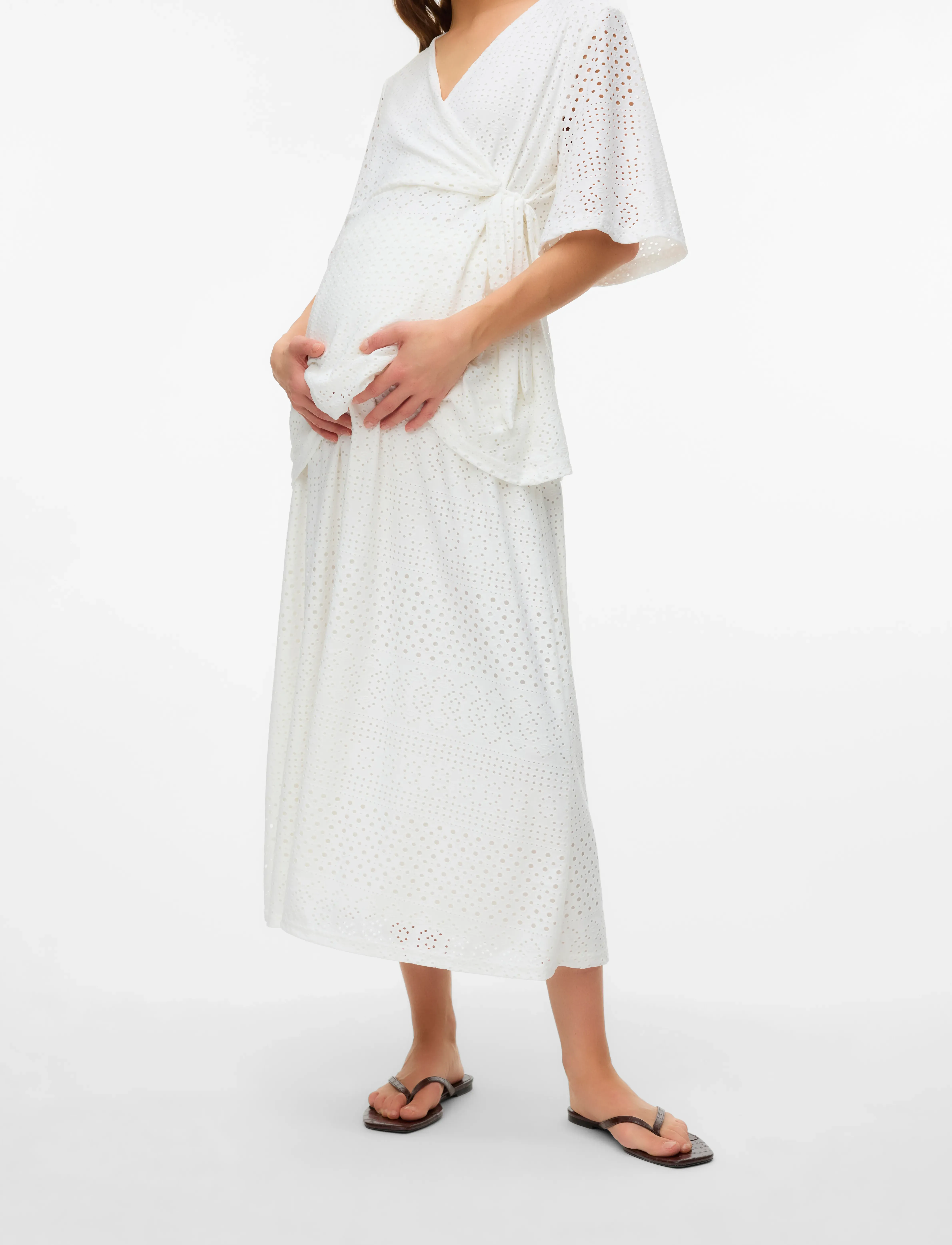 Mamalicious - MLANGIA JRS MIDI SKIRT HW - apatinės dalies rūbai - snow white - 5
