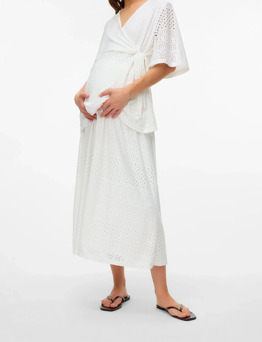 Mamalicious - MLANGIA JRS MIDI SKIRT HW - nederdelar - snow white - 5