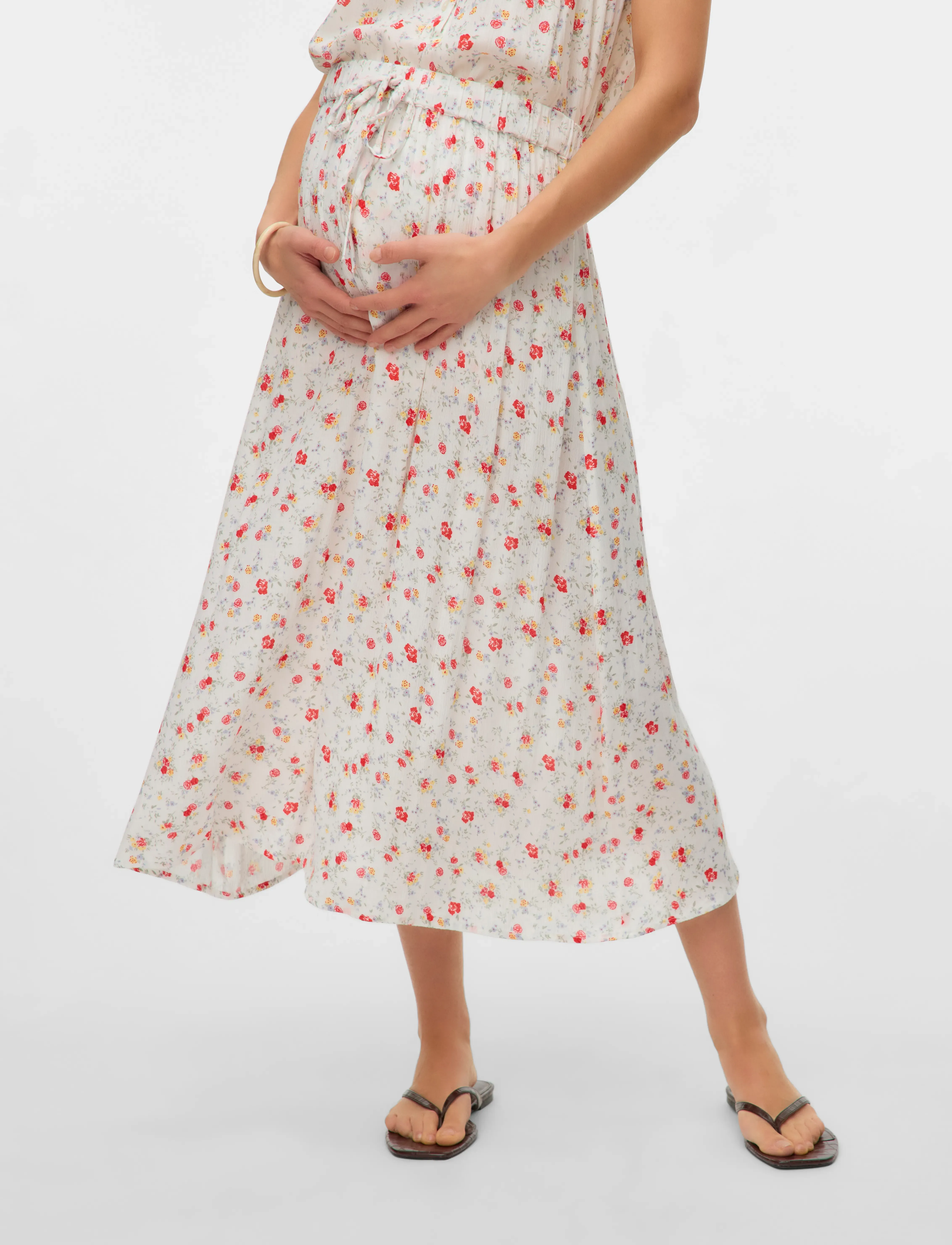 Mamalicious - MLORA WO MIDI SKIRT HW - hosen - snow white - 0