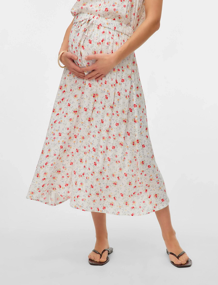 Mamalicious - MLORA WO MIDI SKIRT HW - underdeler - snow white - 0