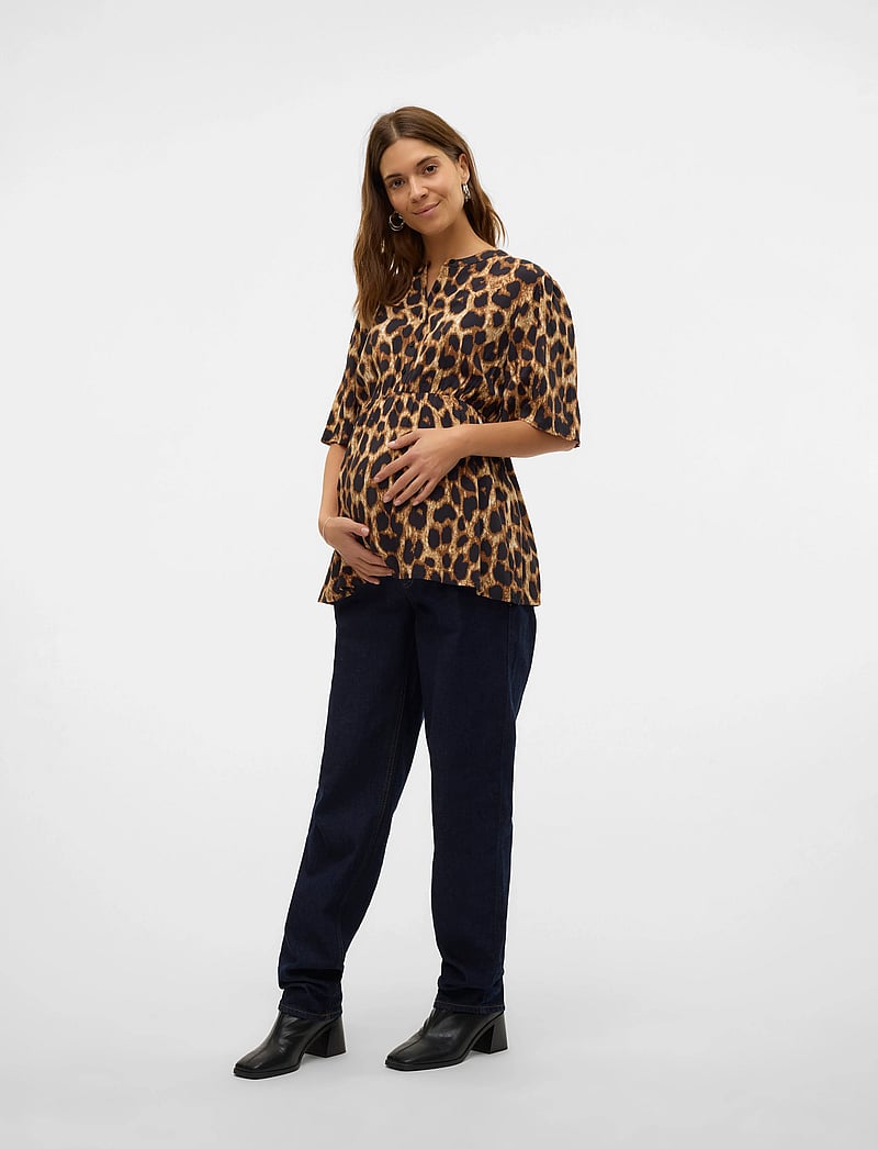 Mamalicious - MLNALENE LIA 24 WO TOP - kortärmade blusar - black - 0