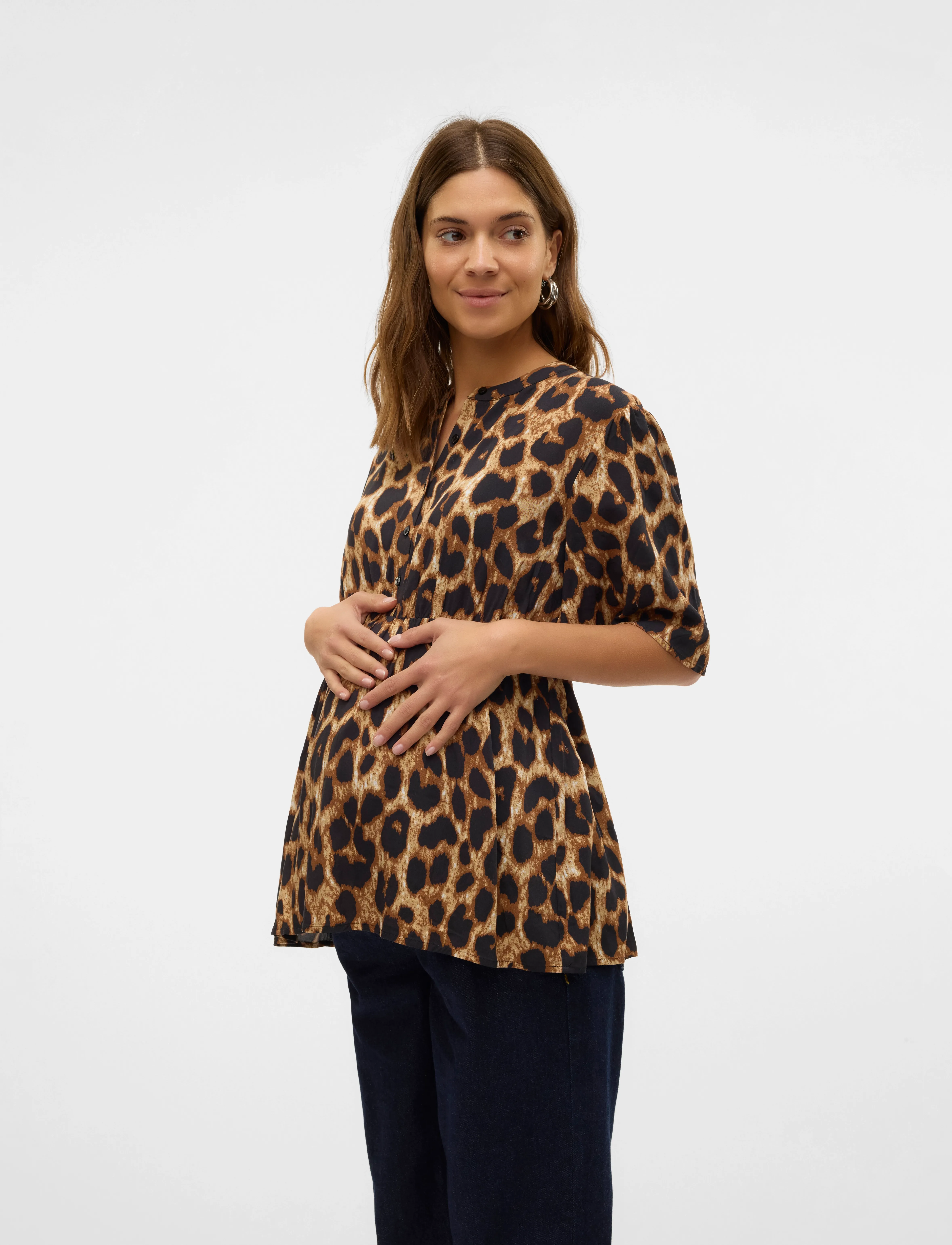 Mamalicious - MLNALENE LIA 24 WO TOP - kurzämlige blusen - black - 4