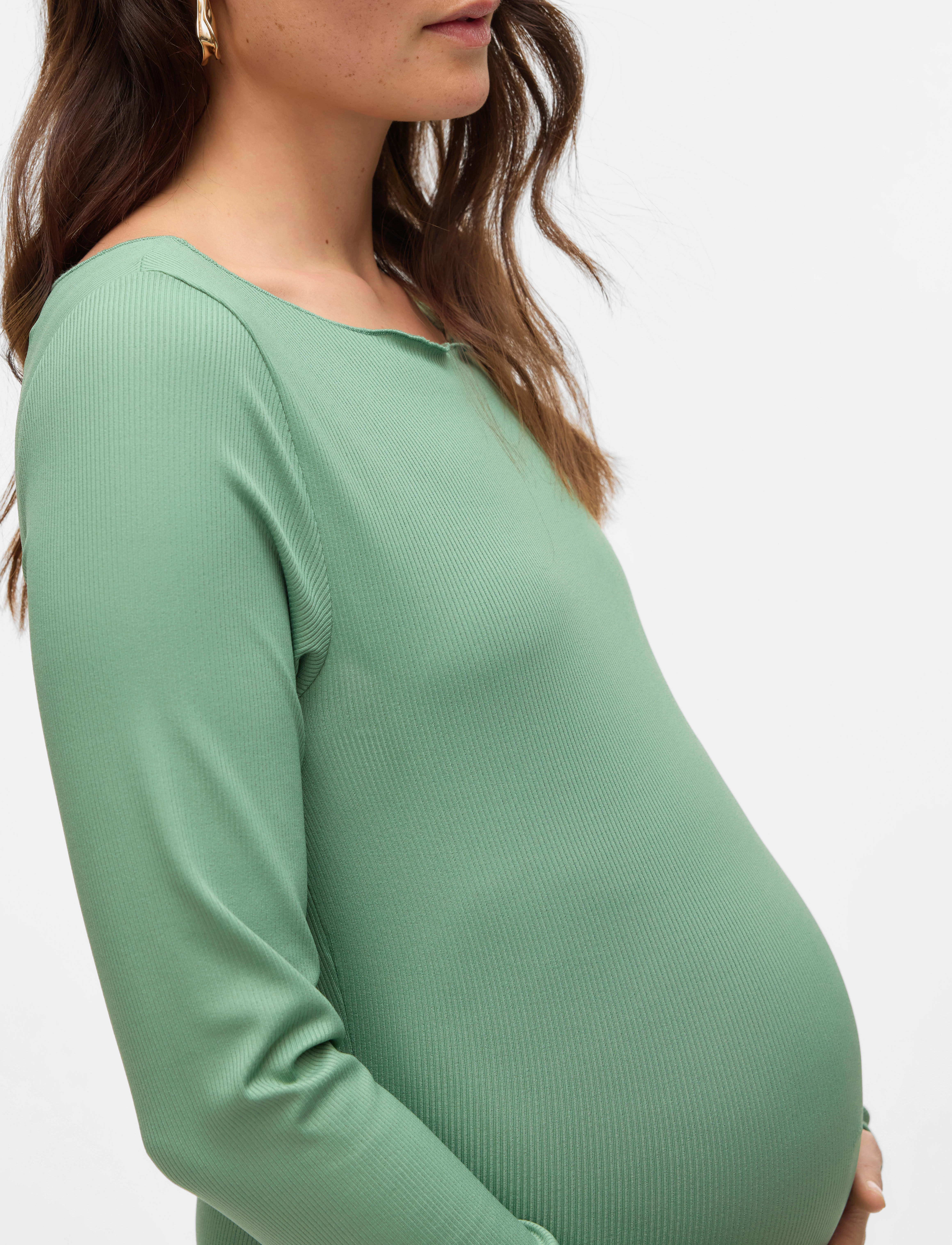 Mamalicious - MLFREYA LS JRS MIDI DRESS - hedge green - 3