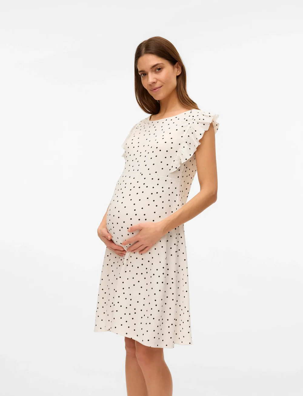 Mamalicious - MLEVELINE SL JRS ABK DRESS - kurzärmelige freizeitkleider - snow white - 0