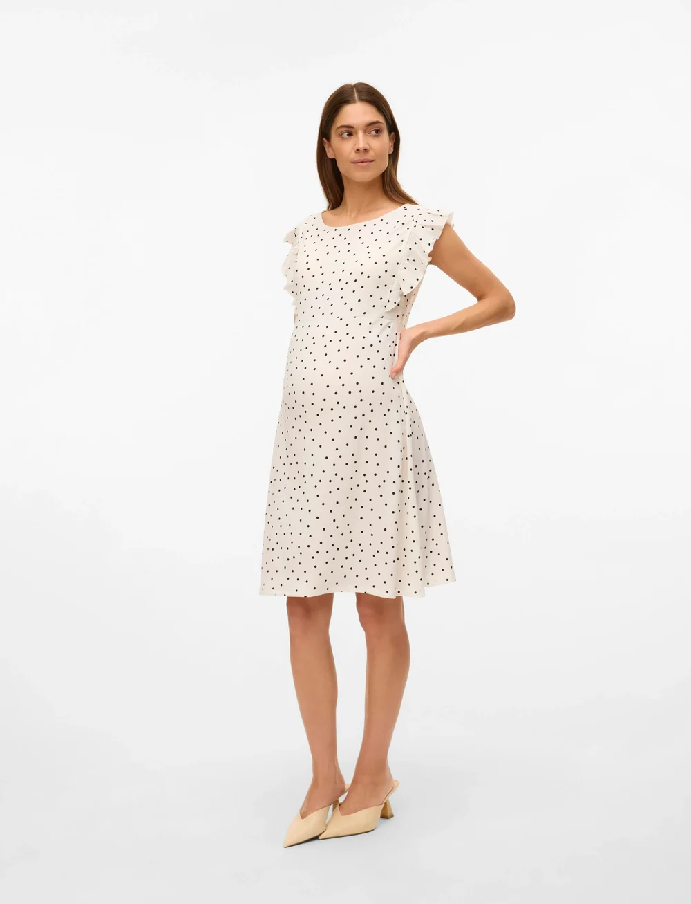 Mamalicious - MLEVELINE SL JRS ABK DRESS - kurzärmelige freizeitkleider - snow white - 4