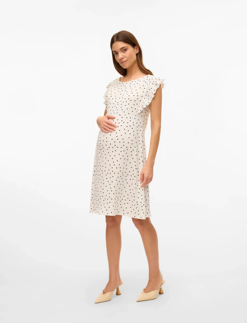 Mamalicious - MLEVELINE SL JRS ABK DRESS - kurzärmelige freizeitkleider - snow white - 5