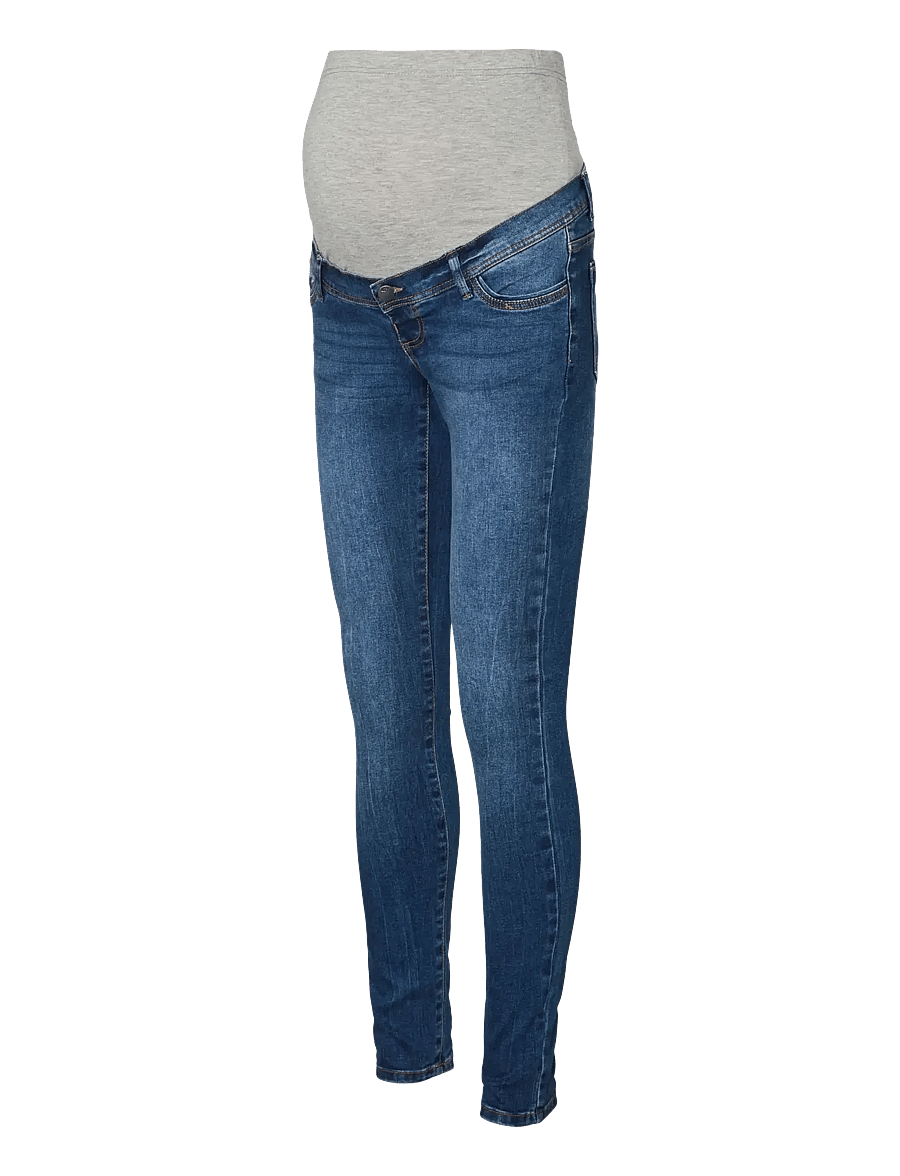 Mamalicious - MLVANCOUVER SLIM DARK BLUE JEANS - underdele - dark blue denim - 1