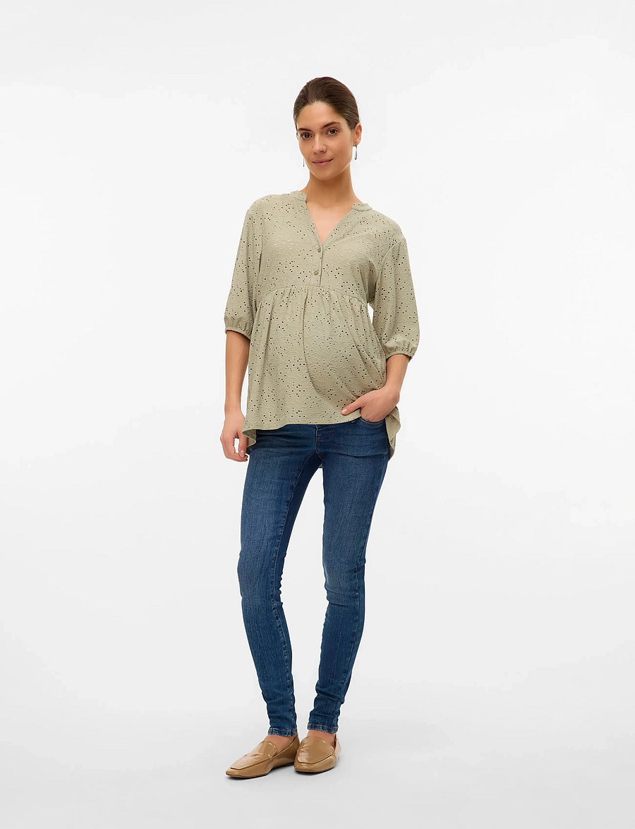 Mamalicious - MLVANCOUVER SLIM DARK BLUE JEANS - underdele - dark blue denim - 4