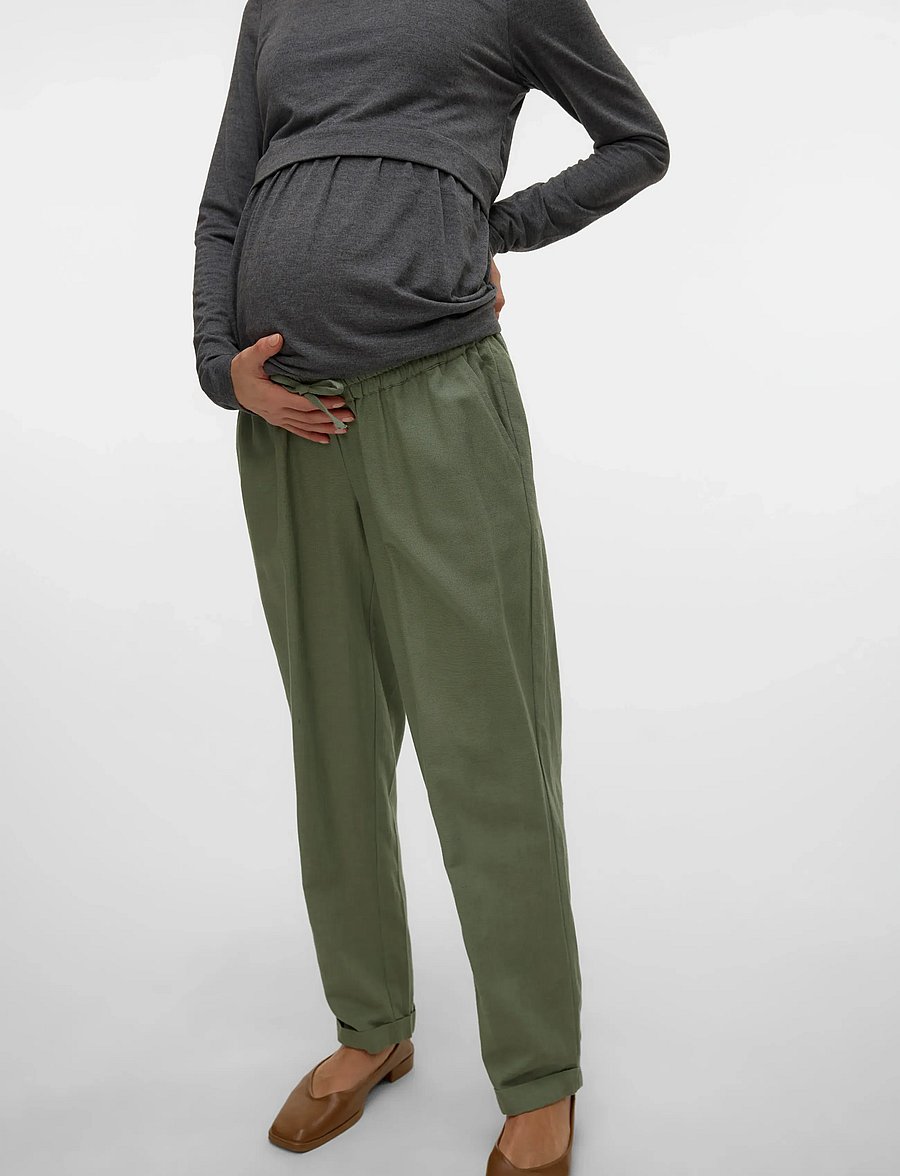 Mamalicious - MLPETRA WO STRING PANT - slim fit hosen - sea spray - 0
