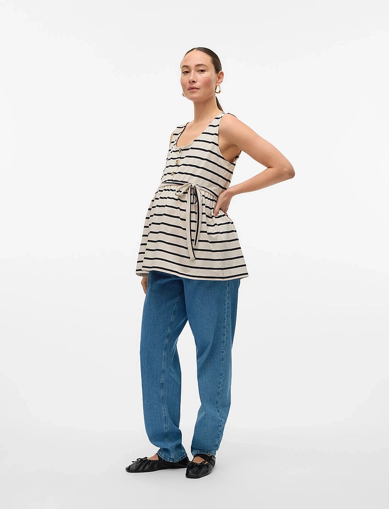 Mamalicious - MLEVA LIA YD SL JRS TOP 2F - oberteile - french oak - 3