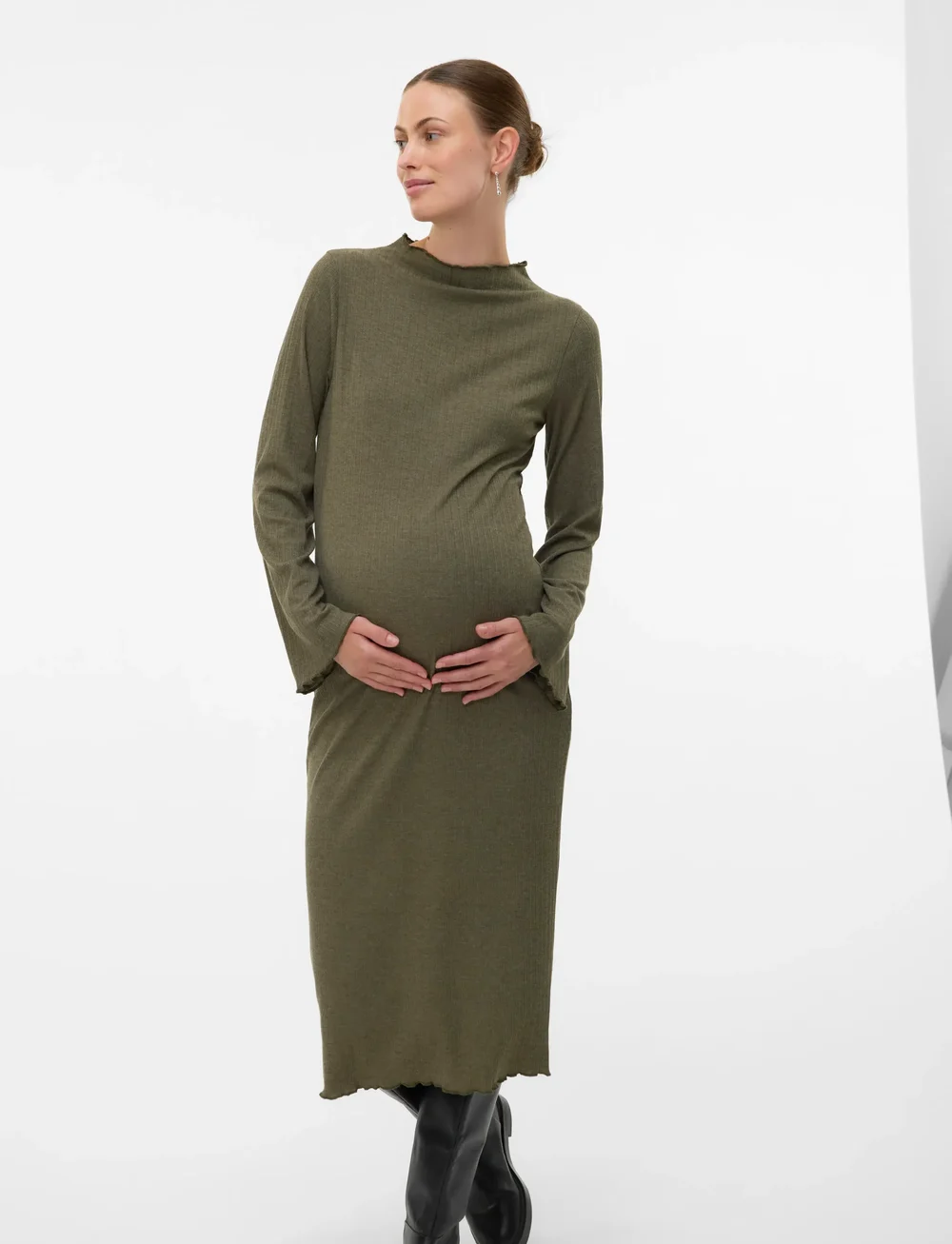 Mamalicious - MLSADIE LS HN JRS MIDI DRESS - t-shirt jurken - grape leaf - 0