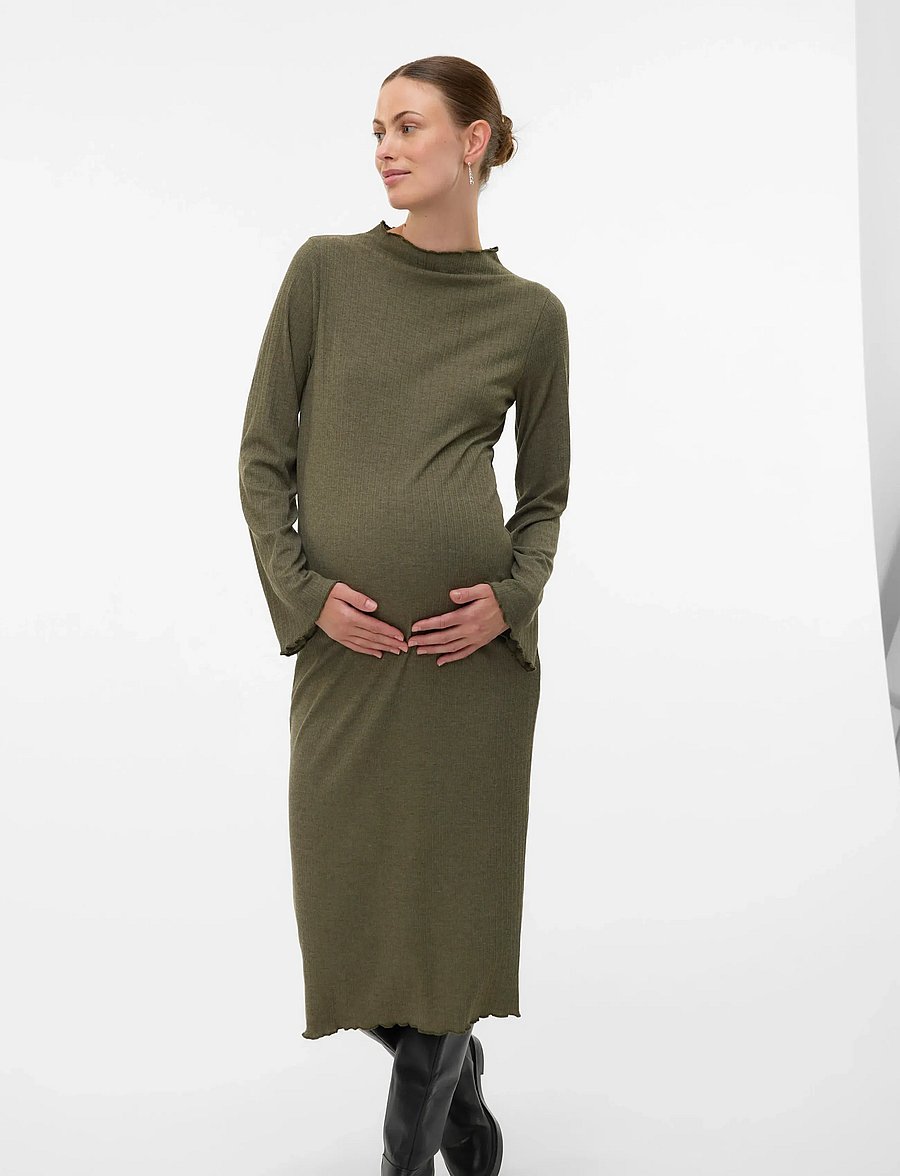 Mamalicious - MLSADIE LS HN JRS MIDI DRESS - grape leaf - 0