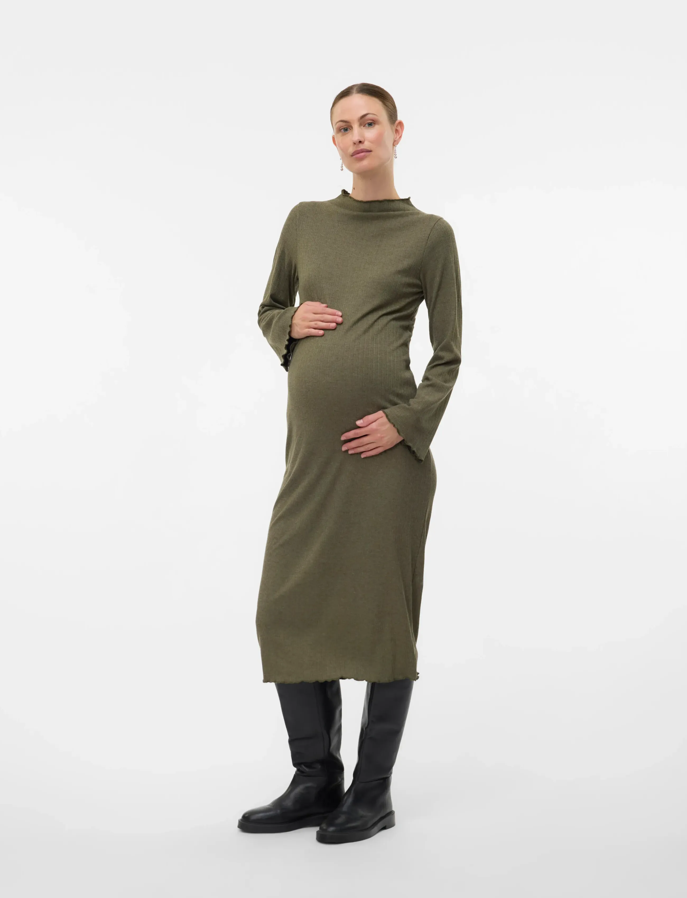 Mamalicious - MLSADIE LS HN JRS MIDI DRESS - grape leaf - 4