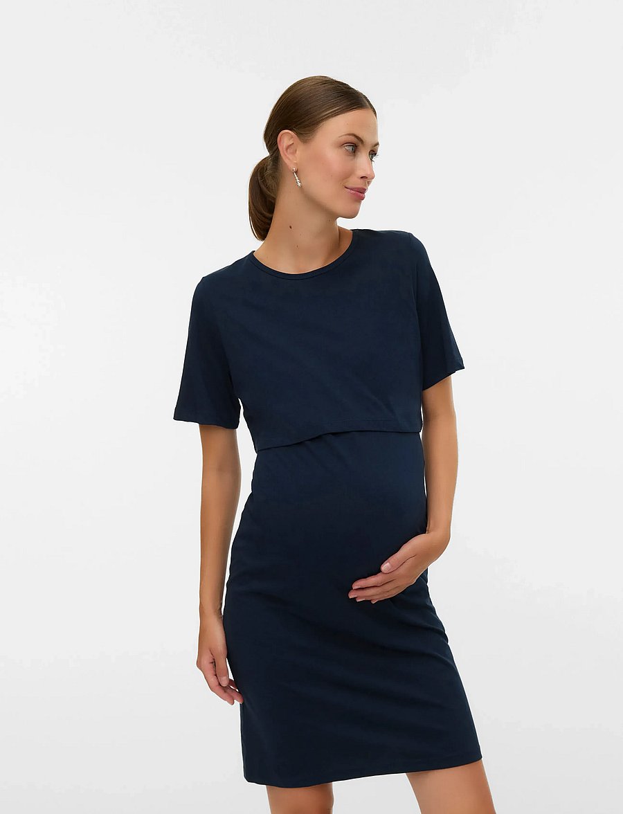 Mamalicious - MLMAY JUNE SS JRS ABK DRESS 2F - t-särkkleidid - navy blazer - 0