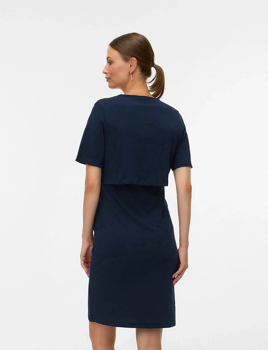 Mamalicious - MLMAY JUNE SS JRS ABK DRESS 2F - t-shirtklänningar - navy blazer - 2