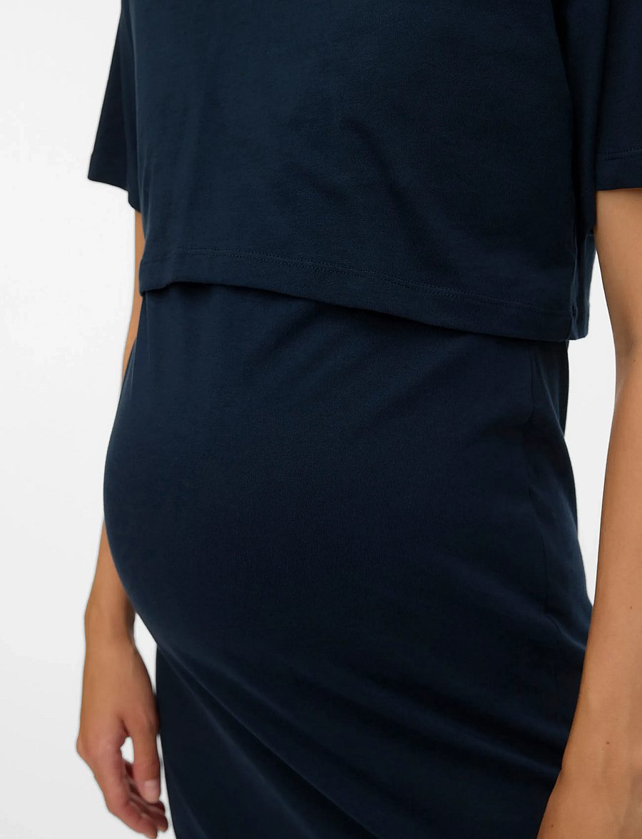 Mamalicious - MLMAY JUNE SS JRS ABK DRESS 2F - t-shirtklänningar - navy blazer - 5