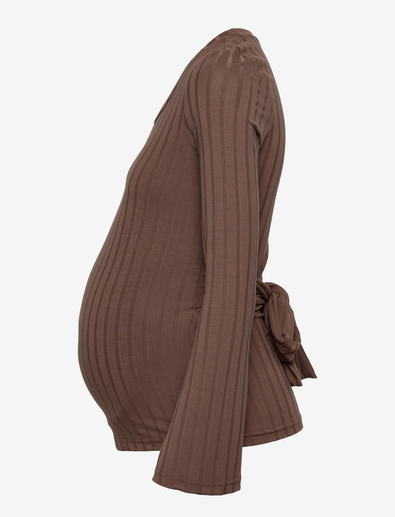 Mamalicious - MLLUCY LS JRS TIE TOP - alussärgid - walnut - 3