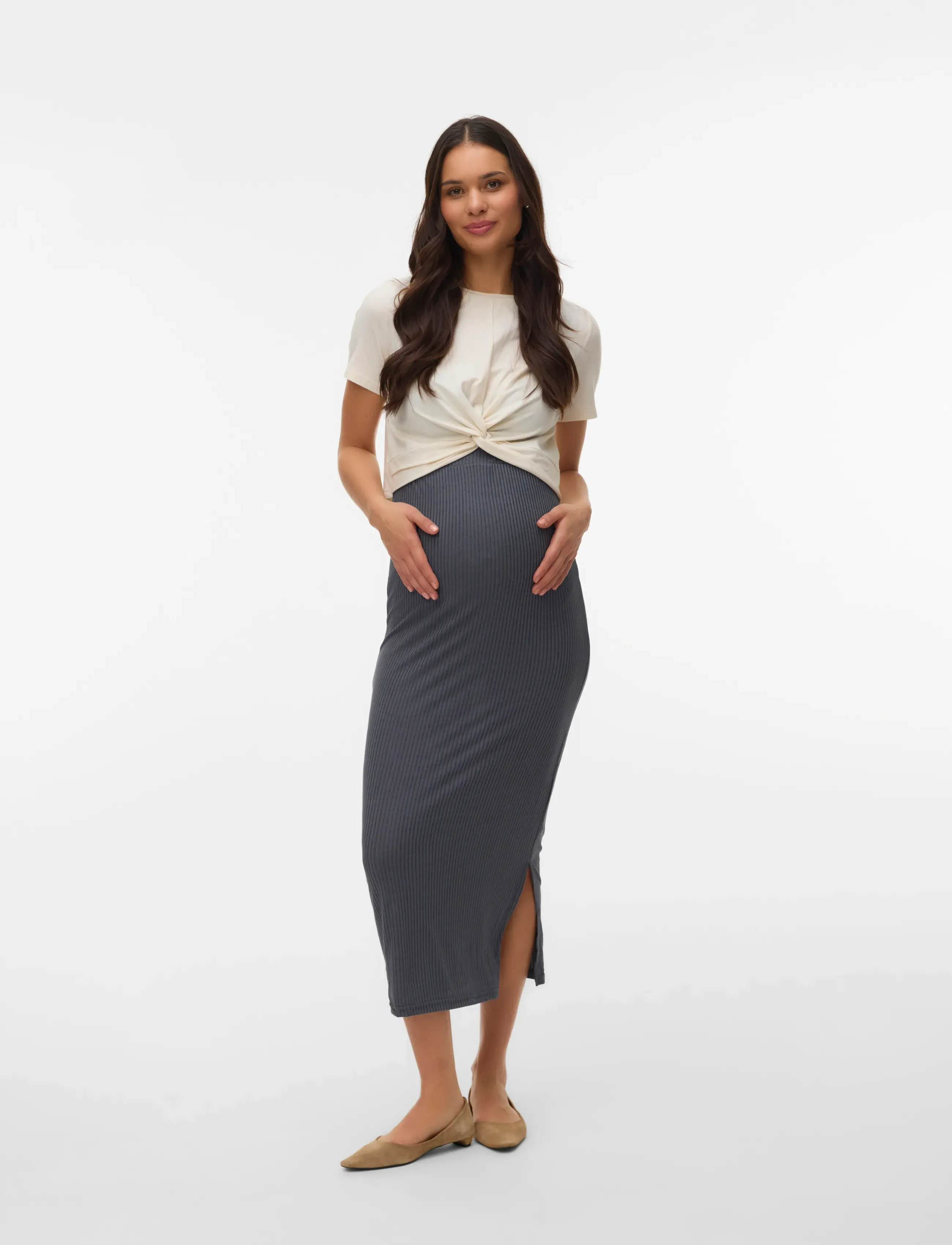 Mamalicious - MLANLI JRS MAXI SKIRT HW - bottoms - magnet - 5
