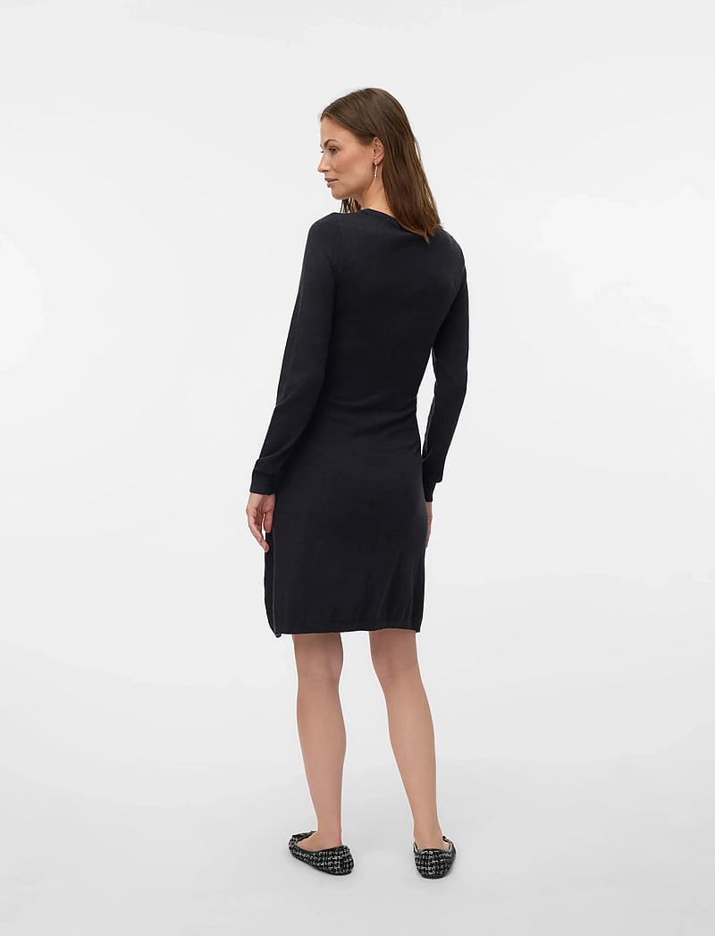 Mamalicious - MLMONICA JUNE L/S ABK DRESS 2F - t-shirtklänningar - dark grey melange - 2