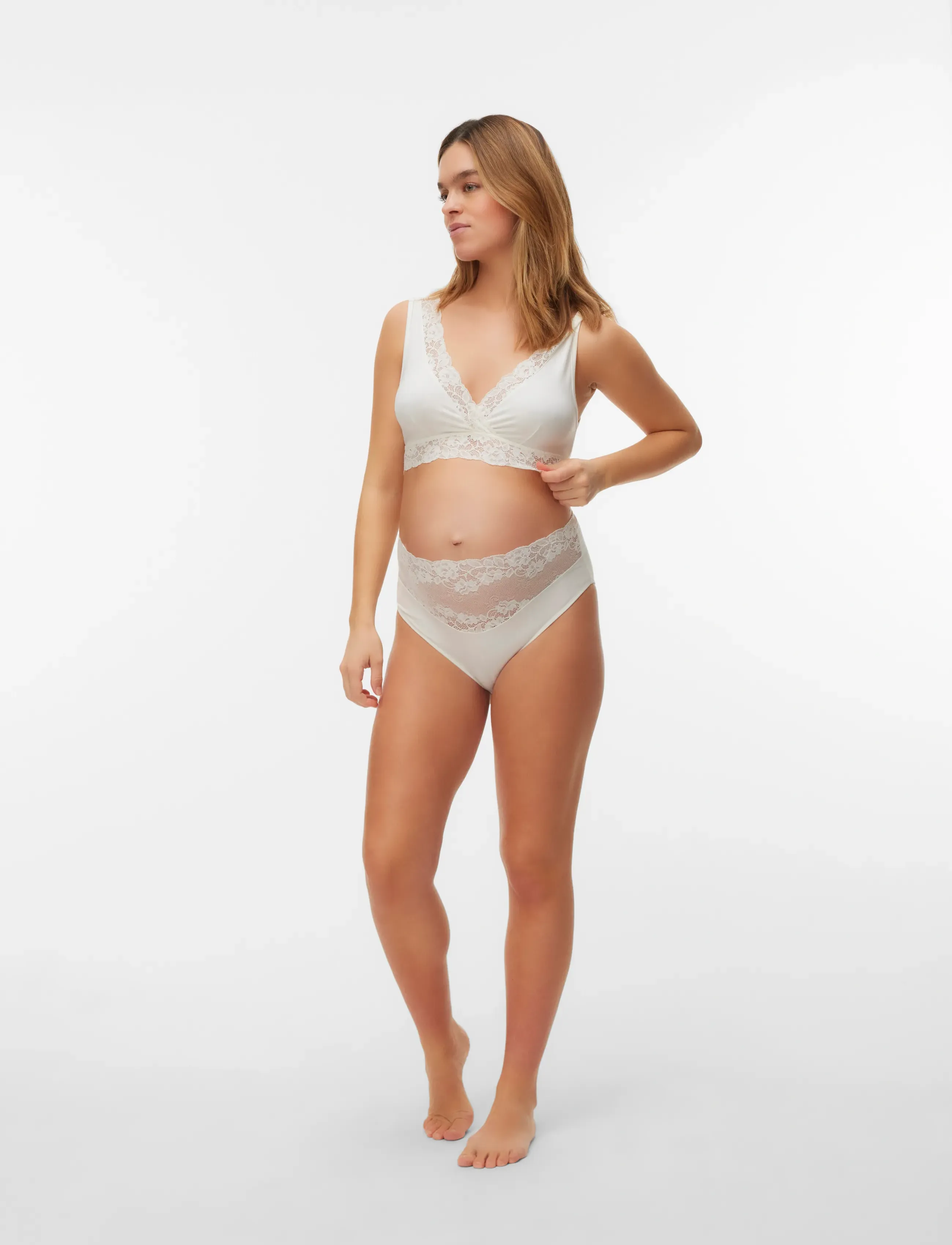 Mamalicious - MLALBERTA CROSSY LACE BRA 2F NOOS - lingerie - snow white - 3