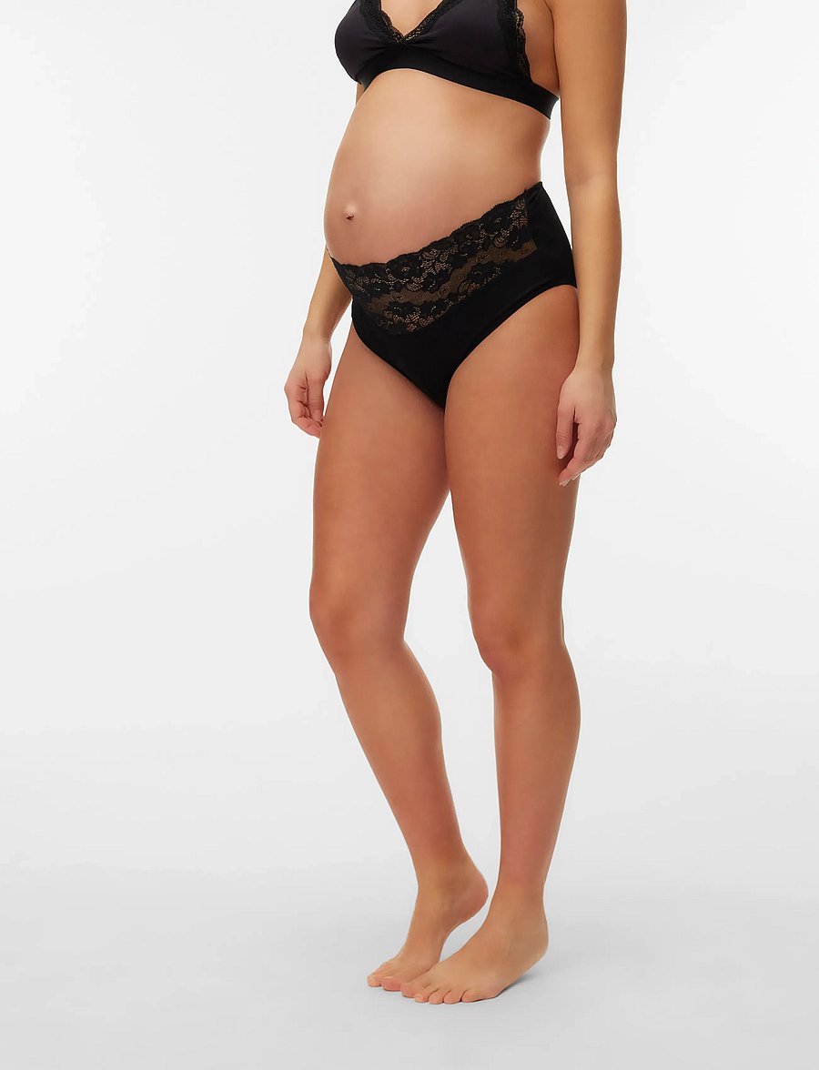 Mamalicious - MLALBERTA LACE PANTIES HW 2-P - unterwäsche - black - 0