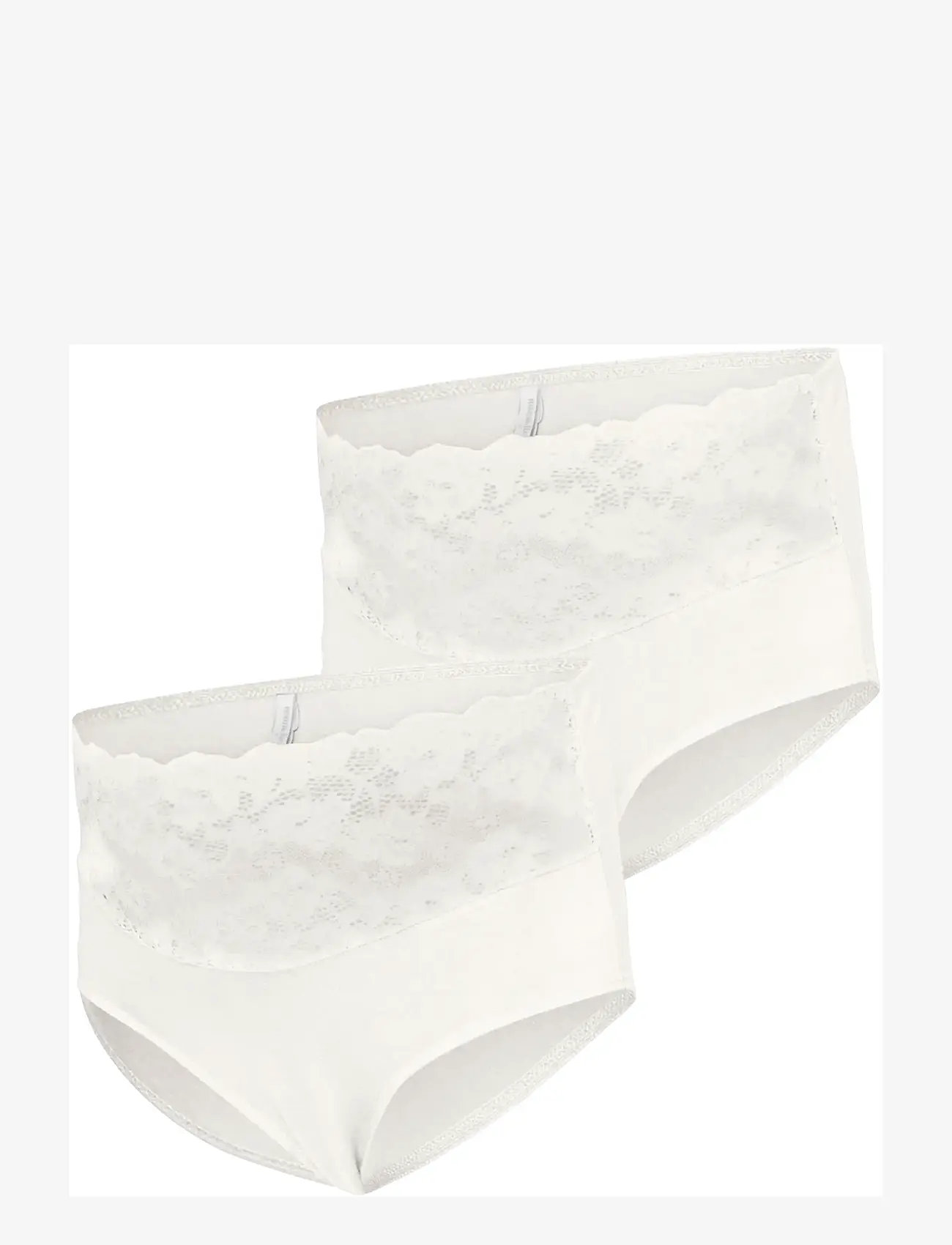 Mamalicious - MLALBERTA LACE PANTIES HW 2-P NOOS - undertøj - snow white - 1