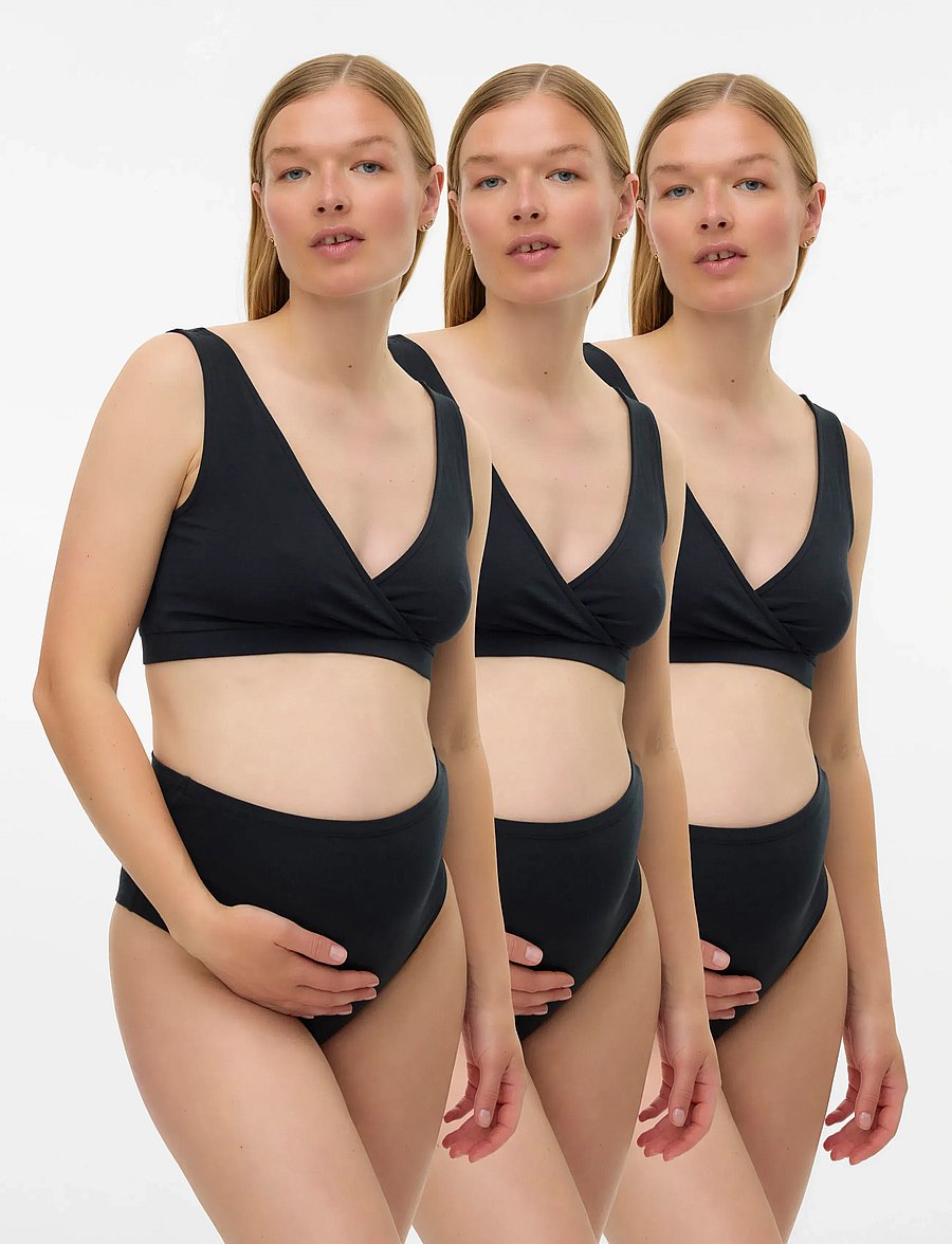 Mamalicious - MLMELISA BRA 2F 3-P - bygellösa bh:ar - black - 0