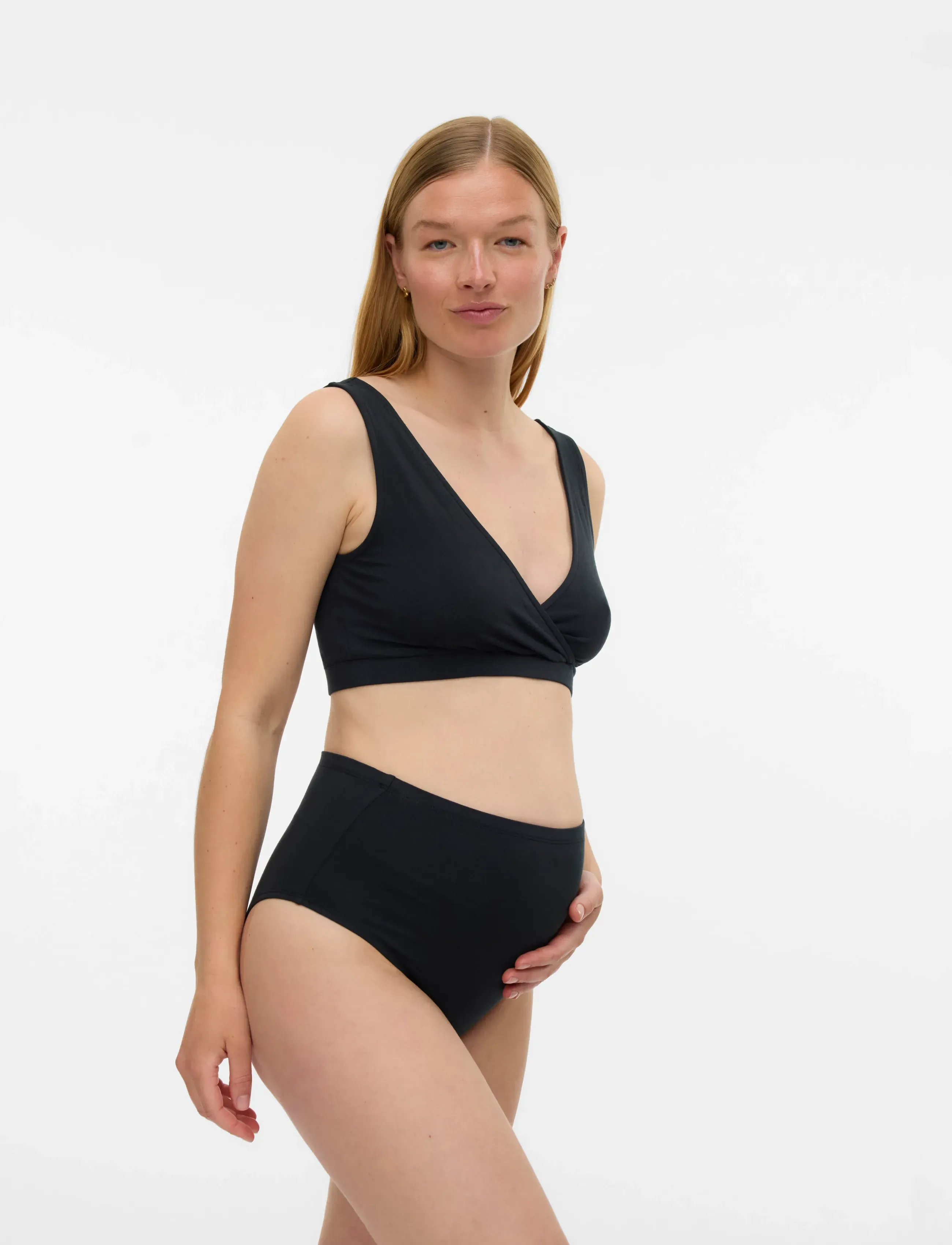 Mamalicious Mlmelisa Hw Panties 3-P, M/L, Panties, Schwarz - High Waisted Frauen
