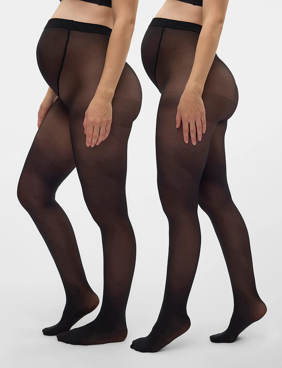 Mamalicious - MLNORA MICROFIBRE PANTYHOSE 20DEN 2-P - strømpebukser - black - 0