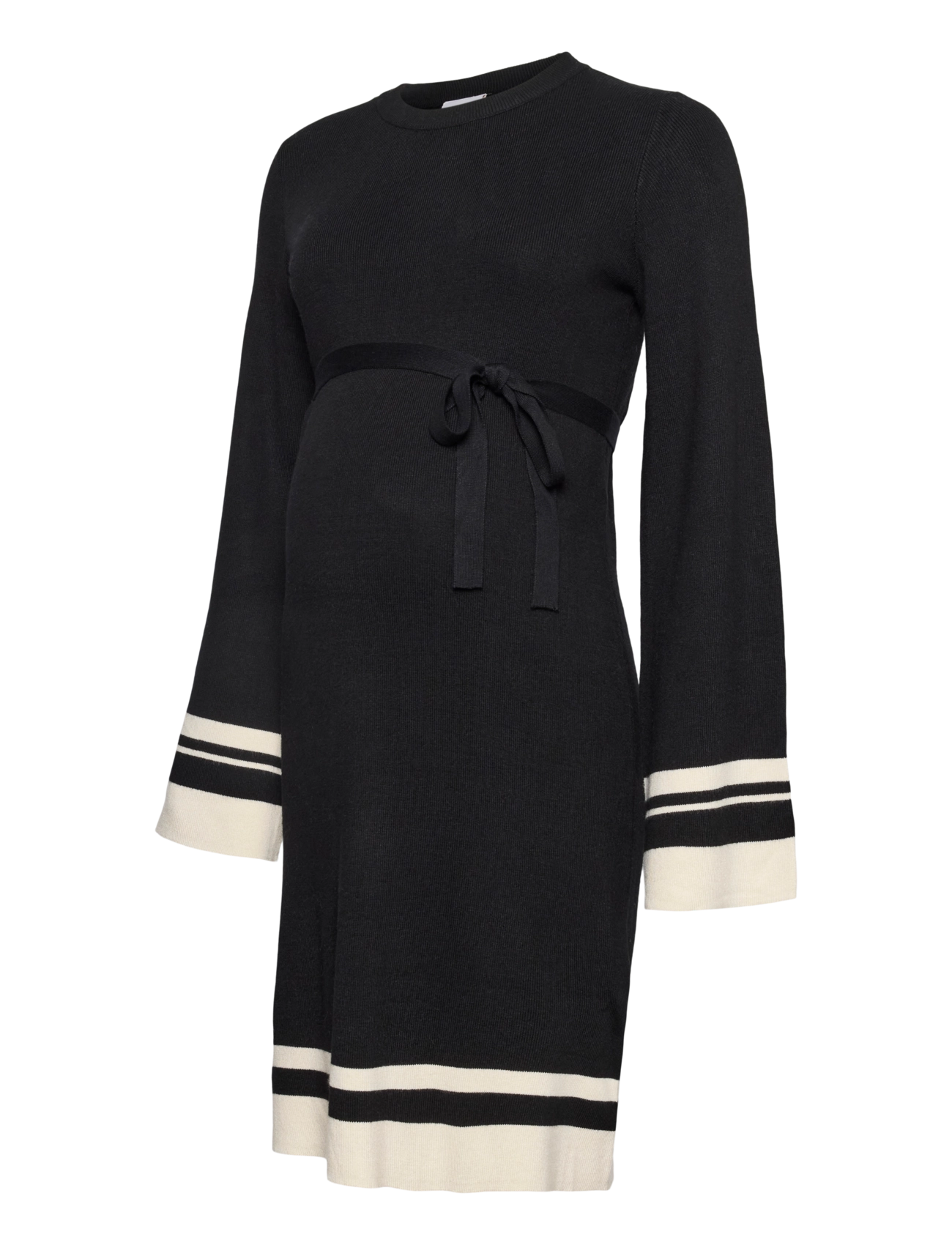 Mamalicious - MLSOLA L/S KNIT ABK DRESS - knitted dresses - black - 1