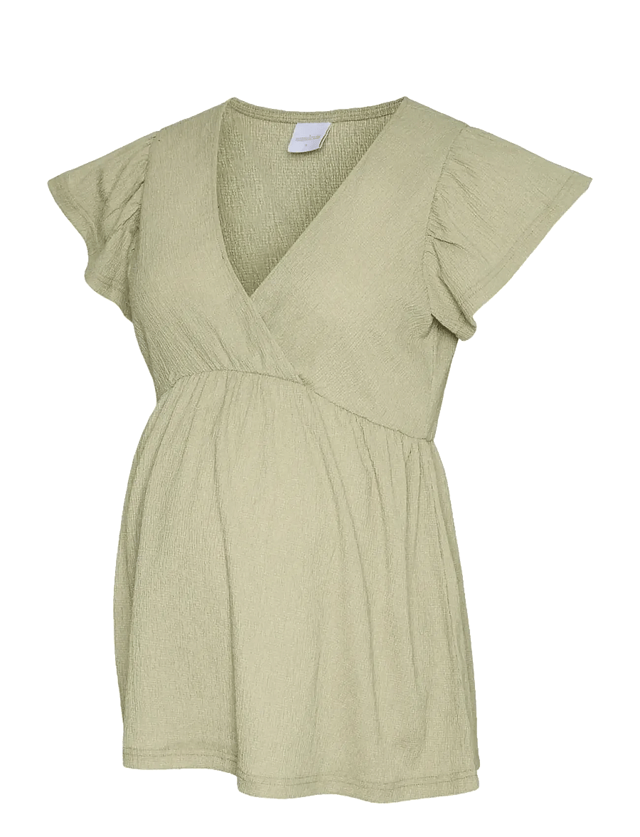 Mamalicious - MLCAILEEN TESS SS JRS TOP 2F - kurzärmelige blusen - tea - 1