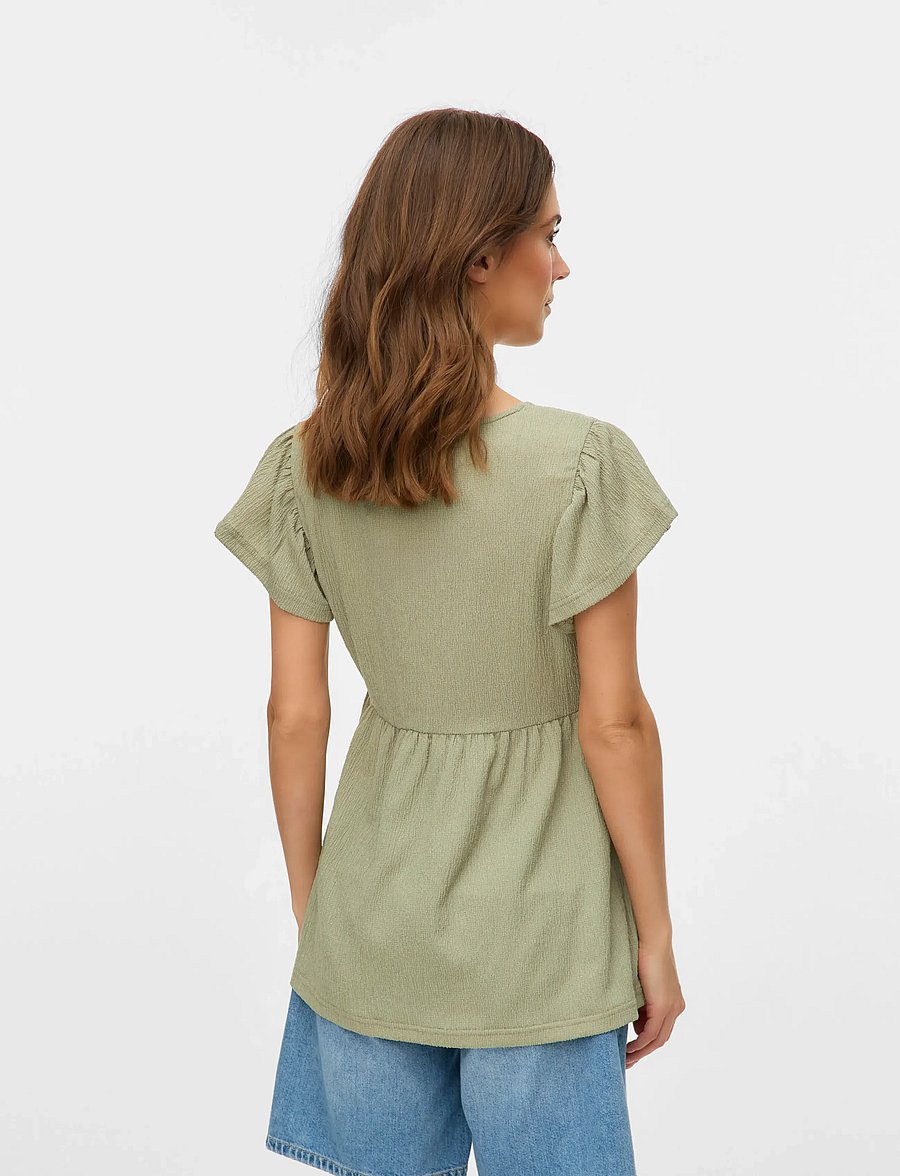 Mamalicious - MLCAILEEN TESS SS JRS TOP 2F - kurzärmelige blusen - tea - 2