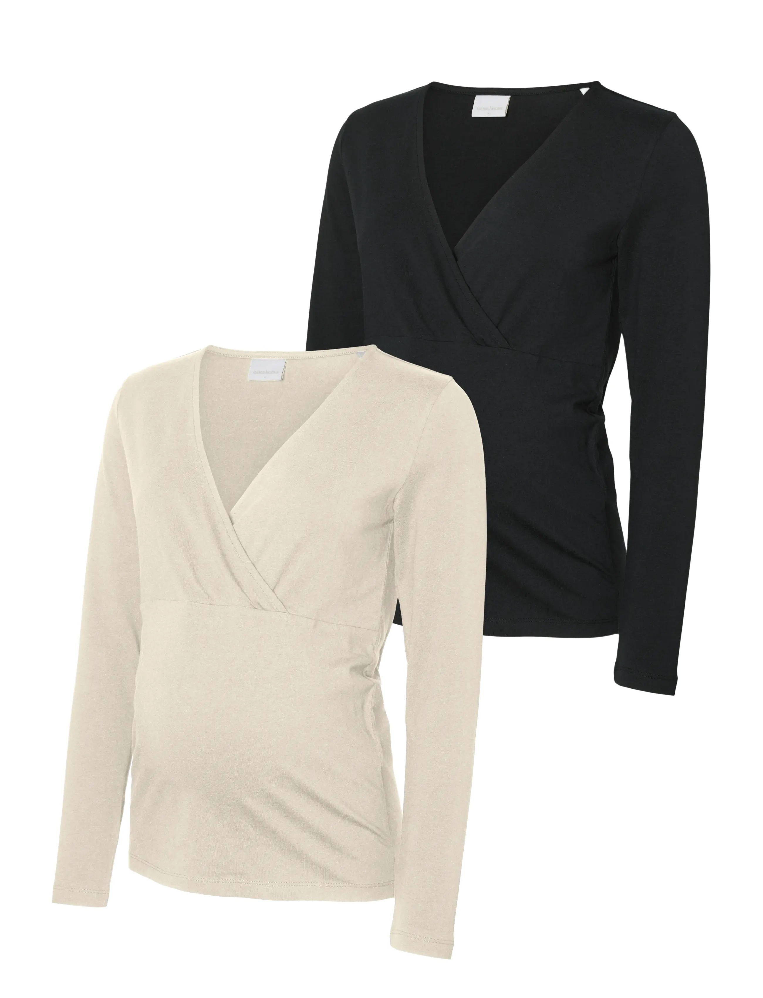 MAMALICIOUS Mlkerrie Tess Ls Jrs Oberteil 2-P Beige - L - Damen