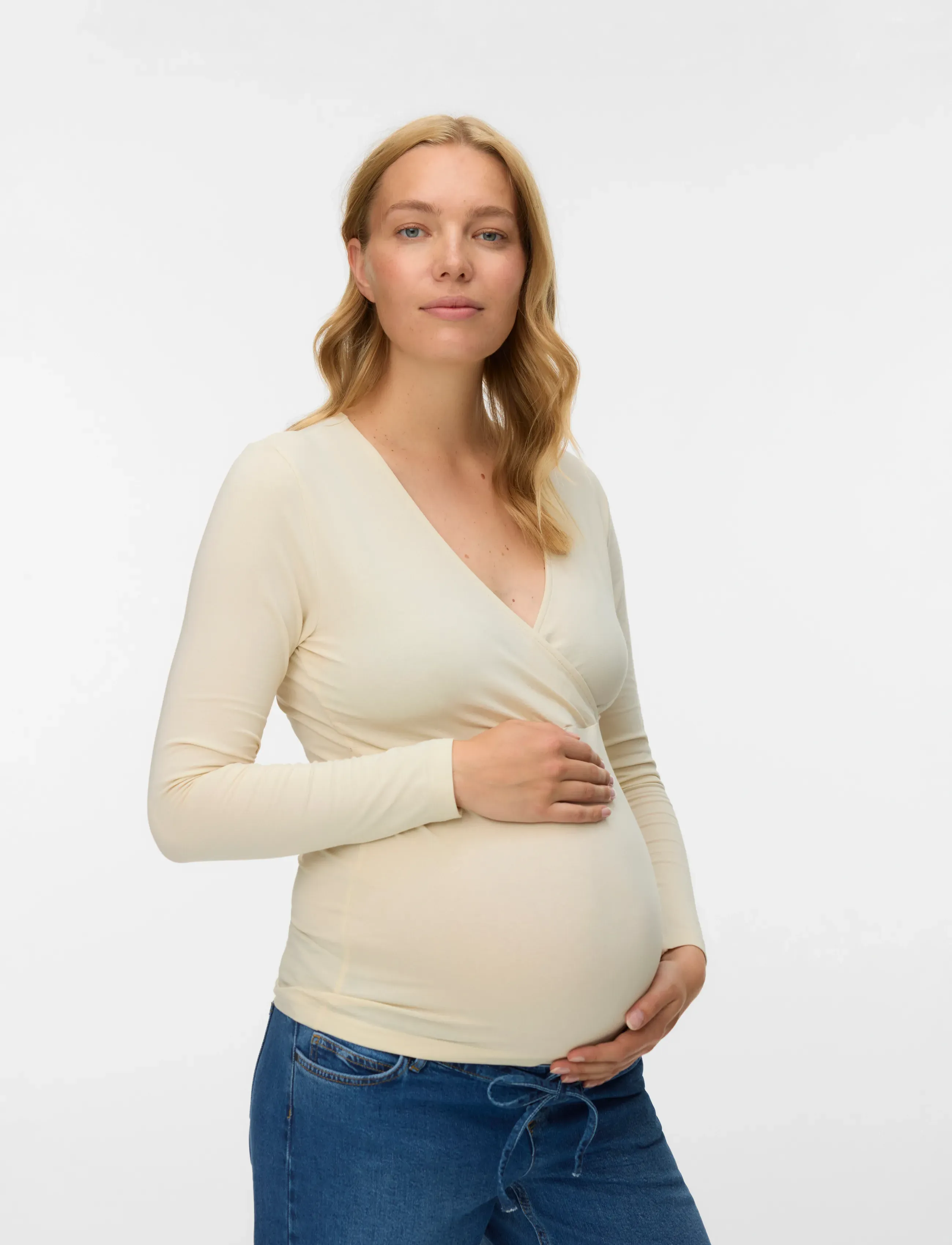 Mamalicious MLKERRIE TESS LS JRS TOP 2-P NOOS - Pikkade varrukatega alussärgid - BIRCH / multi