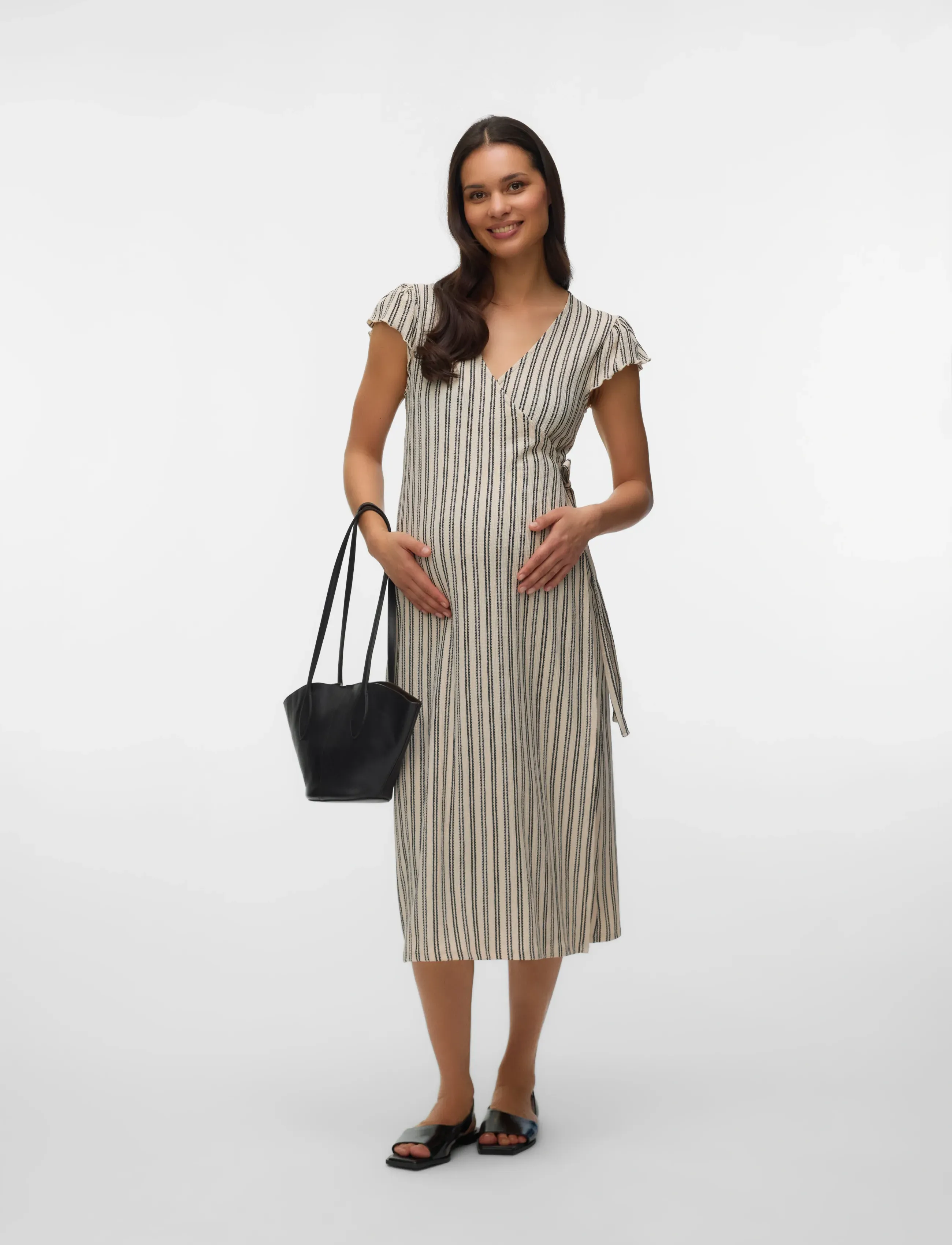 Mamalicious - MLDIANA TESS CAP WRAP JRS MIDI DRESS 2F - wikkeljurken - birch - 3