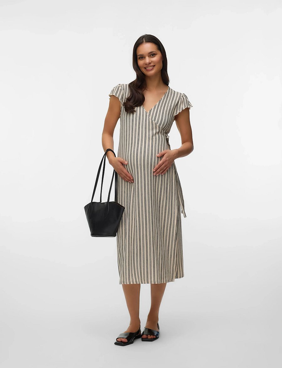 Mamalicious - MLDIANA TESS CAP WRAP JRS MIDI DRESS 2F - wikkeljurken - birch - 3