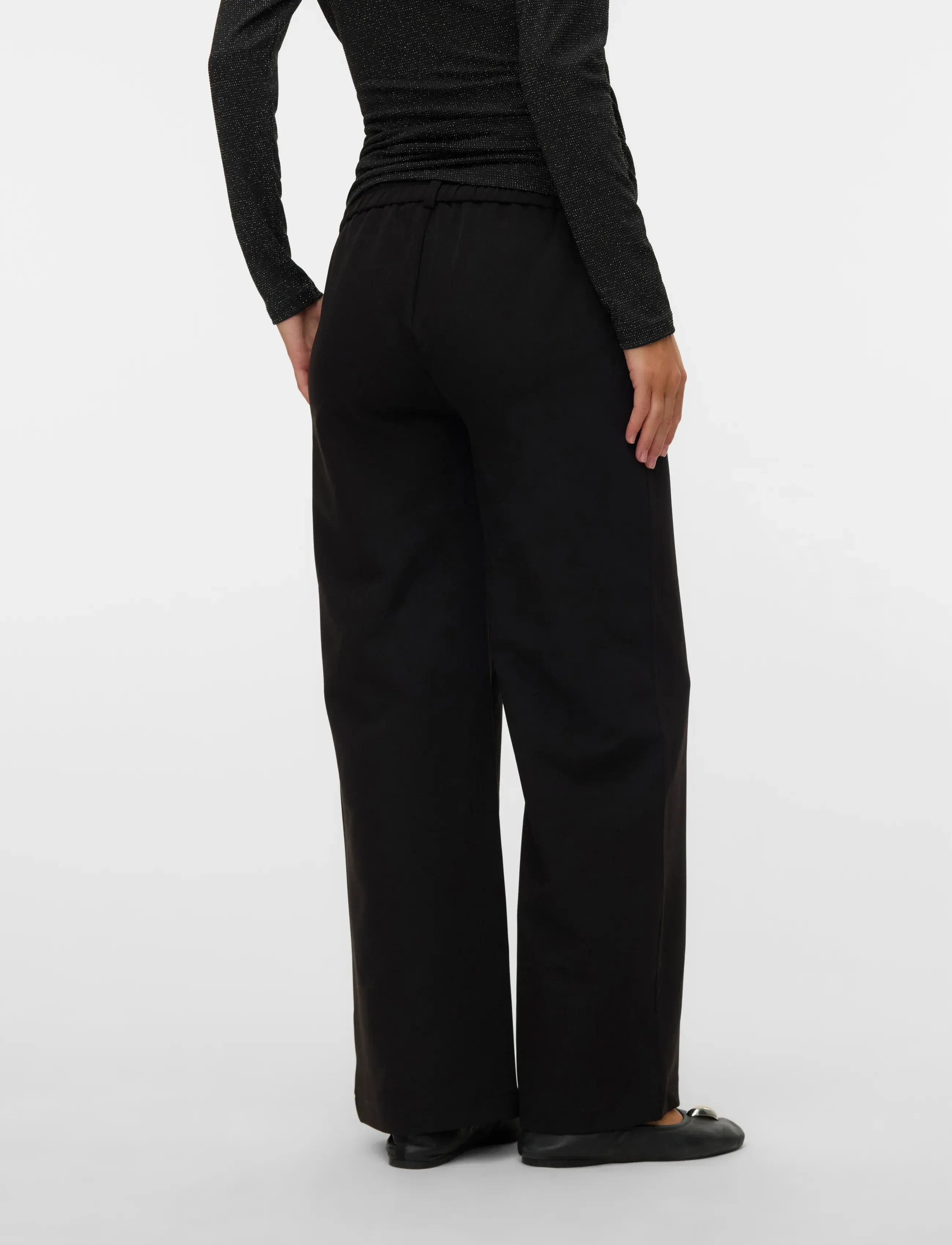 Mamalicious - MLLORA WIDE WO PANT - laia säärega püksid - black - 3