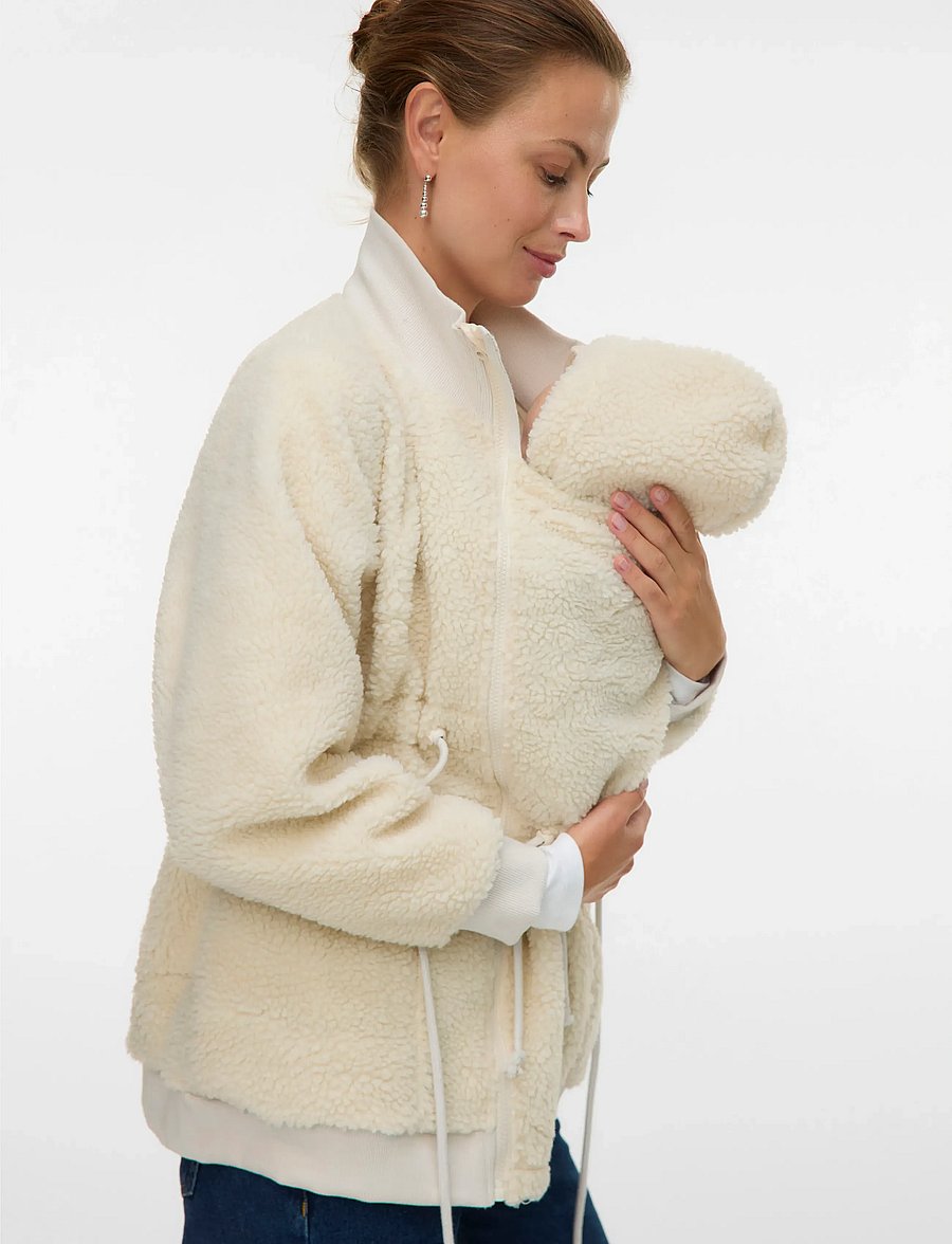 Mamalicious - MLCARLY 3IN1 TEDDY JACKET - sweatshirts - birch - 4