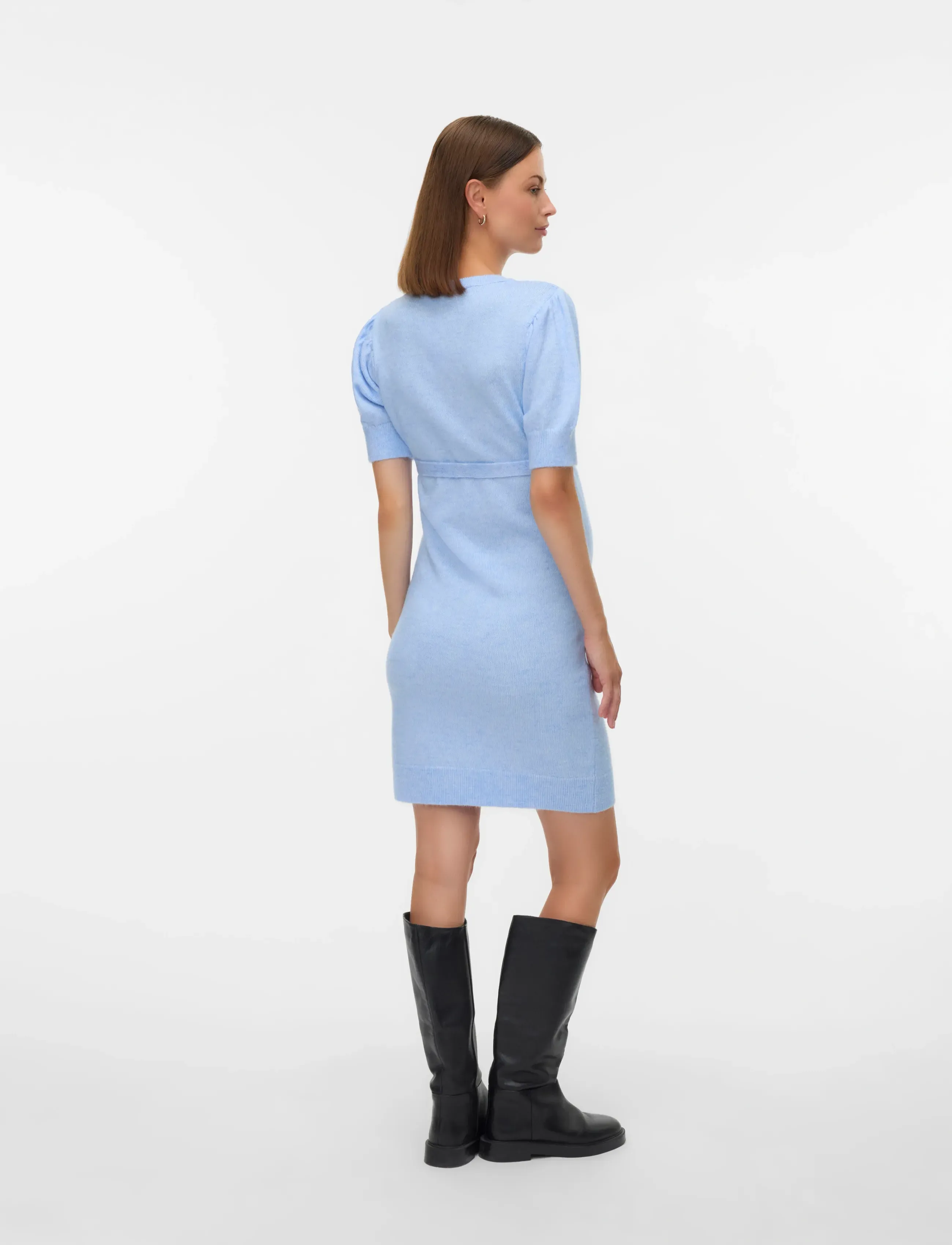 Mamalicious - MLCARMEN 2/4 KNIT ABK DRESS - knitted dresses - brunnera blue - 2