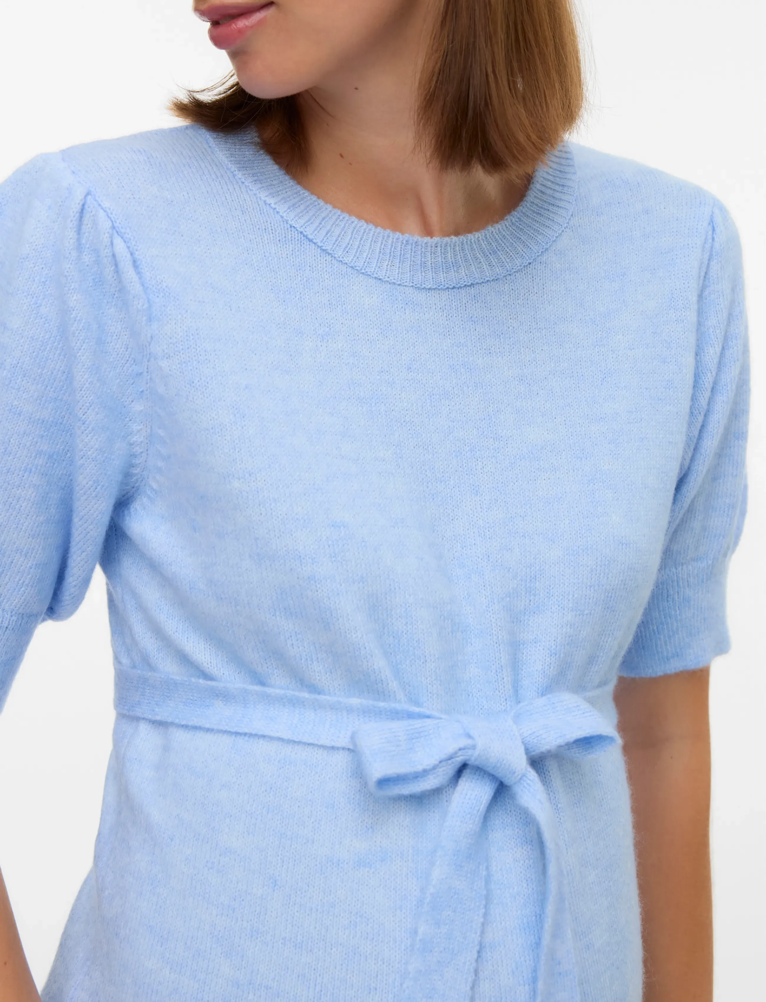 Mamalicious - MLCARMEN 2/4 KNIT ABK DRESS - knitted dresses - brunnera blue - 4