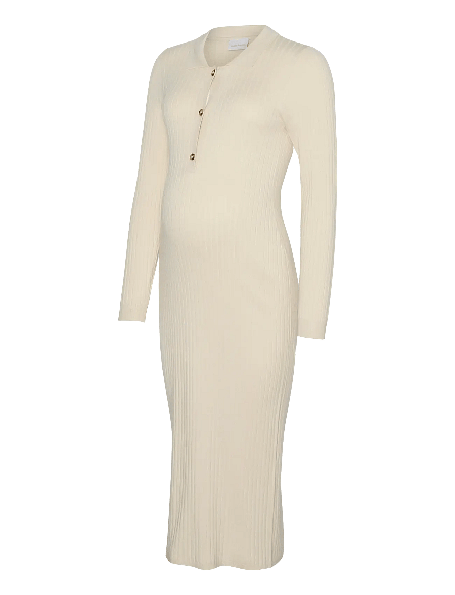 Mamalicious - MLNEWSIV LIA L/S MIDI DRESS 2F NOOS - strikkjoler - birch - 1