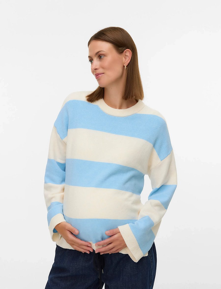Mamalicious - MLMONIA VITA L/S KNIT TOP 2F - oberteile - birch - 0
