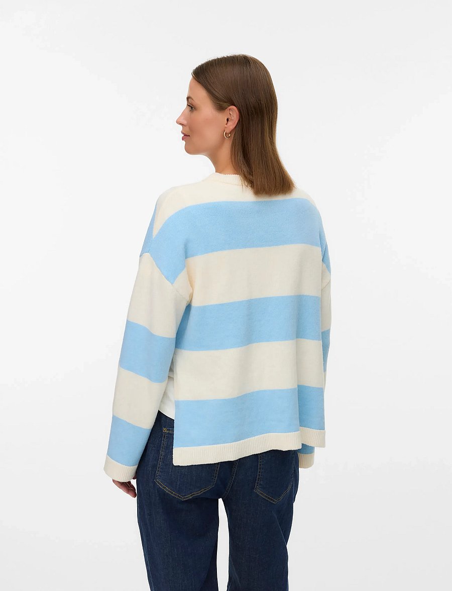 Mamalicious - MLMONIA VITA L/S KNIT TOP 2F - oberteile - birch - 2