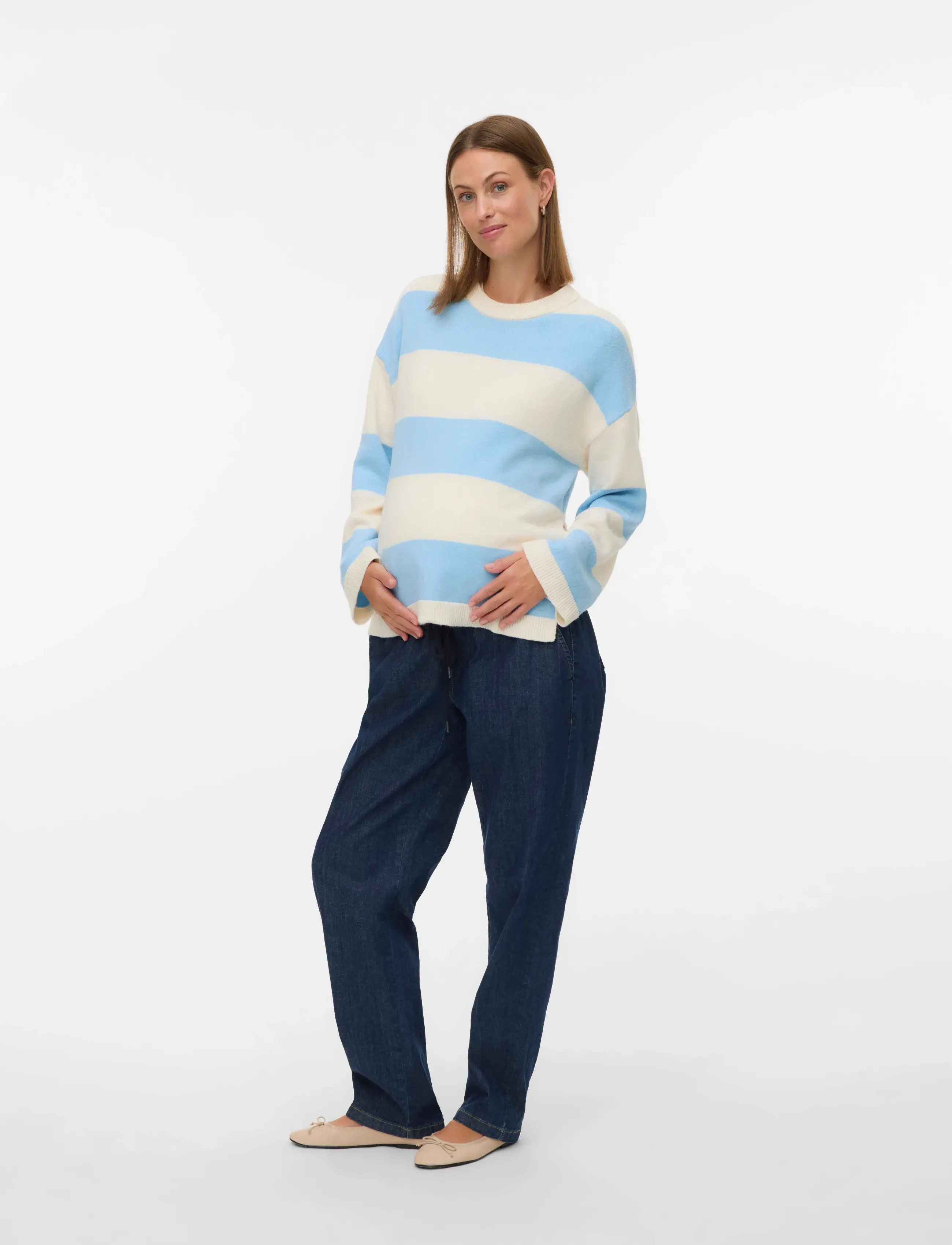 Mamalicious - MLMONIA VITA L/S KNIT TOP 2F - overdele - birch - 3