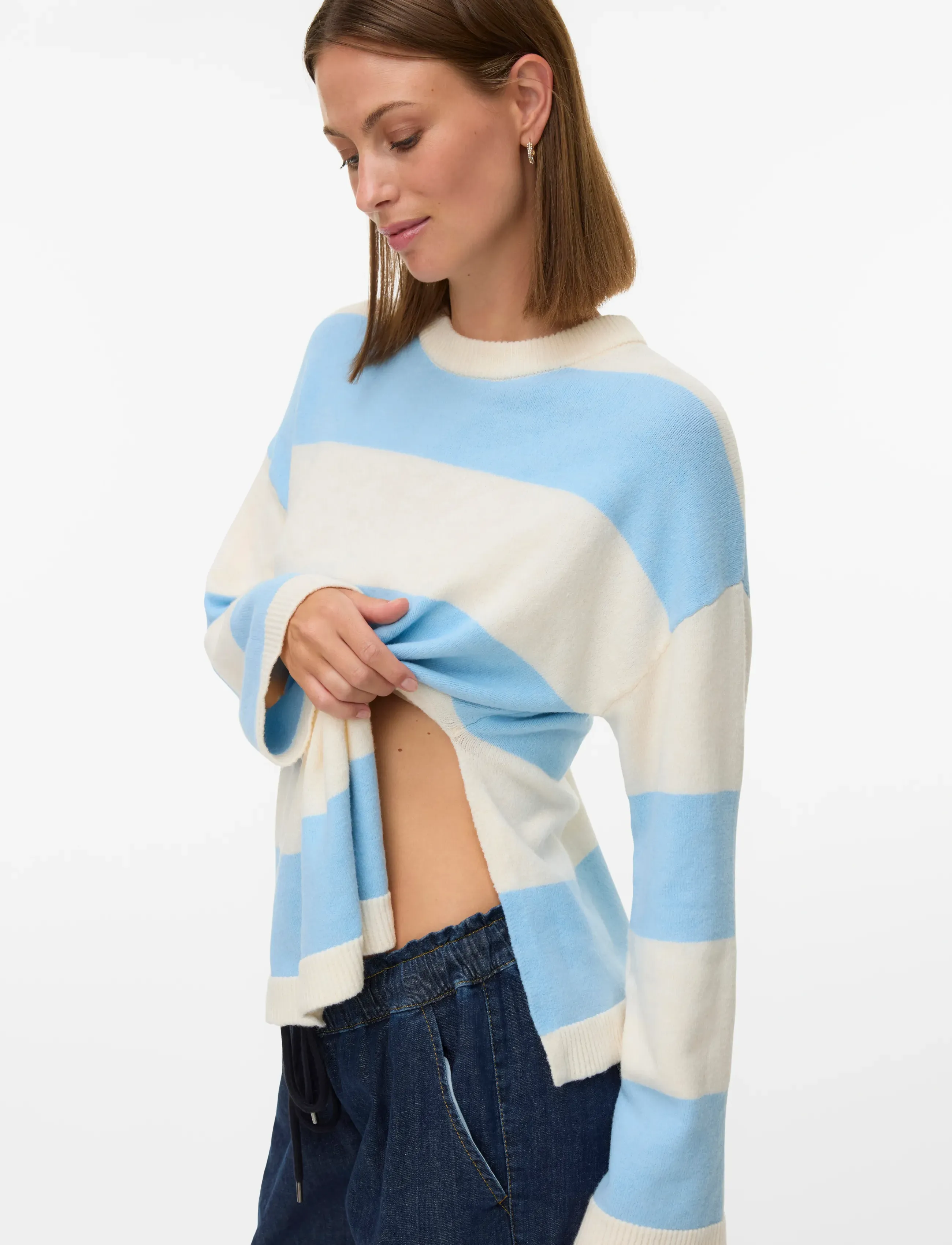 Mamalicious - MLMONIA VITA L/S KNIT TOP 2F - overdele - birch - 4